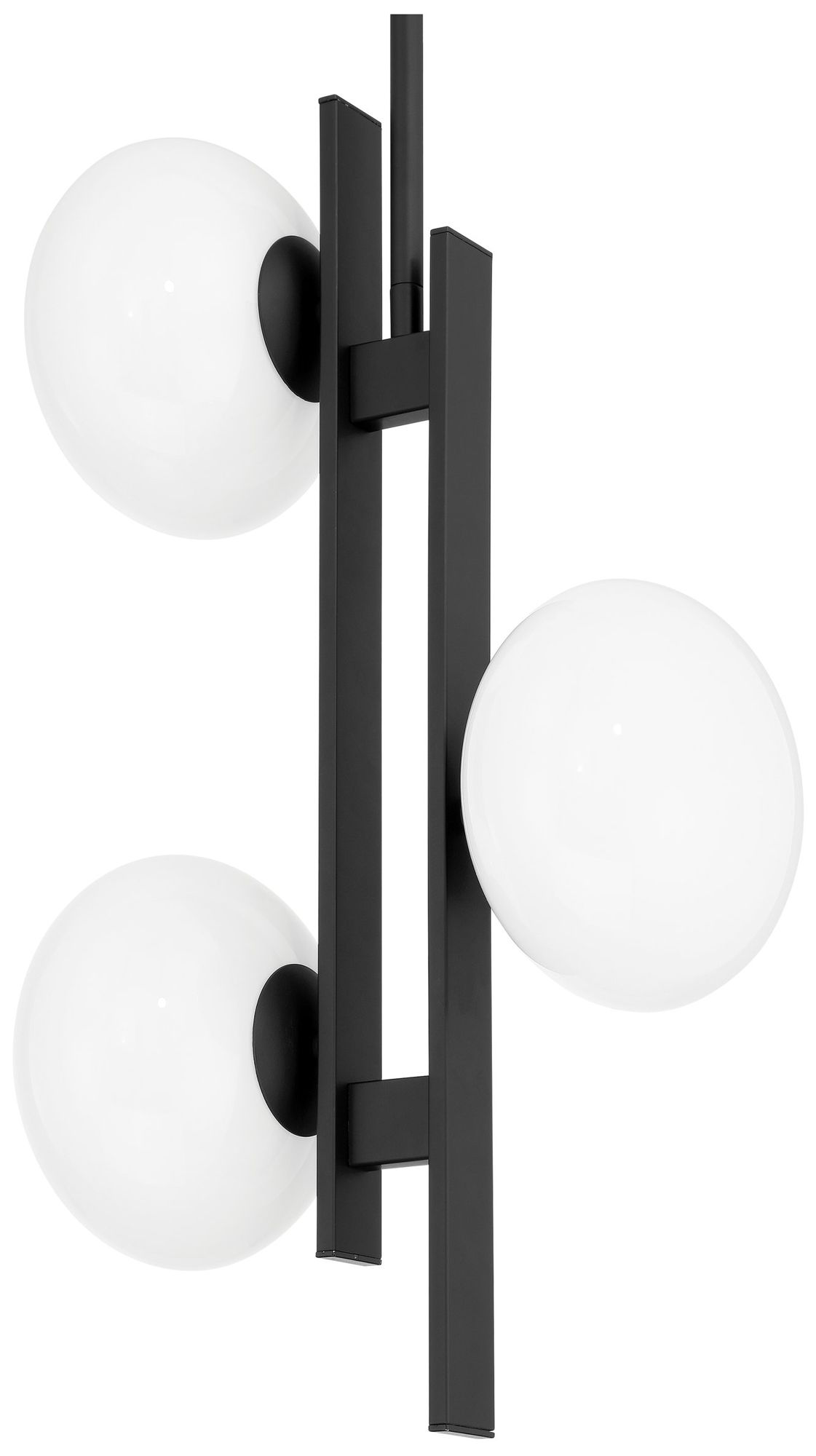 Image 4 Thesis Julep 12" 3 Light Matte Black Pendant Light with Opal Glass Shades more views