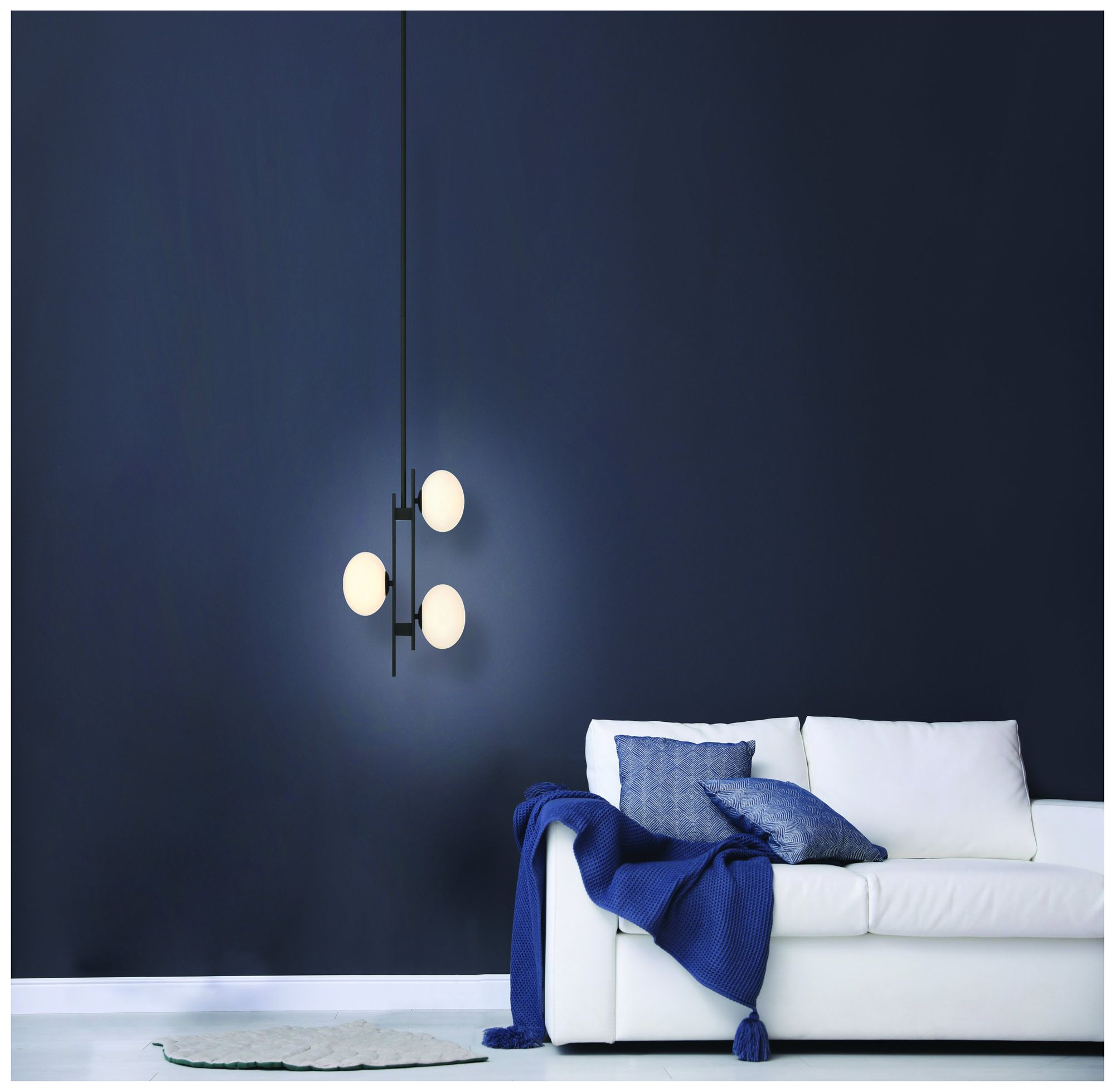 Image 6 Thesis Julep 12" 3 Light Matte Black Pendant Light with Opal Glass Shades more views