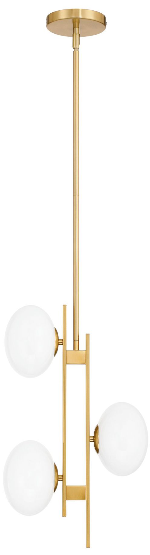 Image 3 Thesis Julep 12" 3 Light Brushed Gold Pendant Light with Opal Glass Sh more views