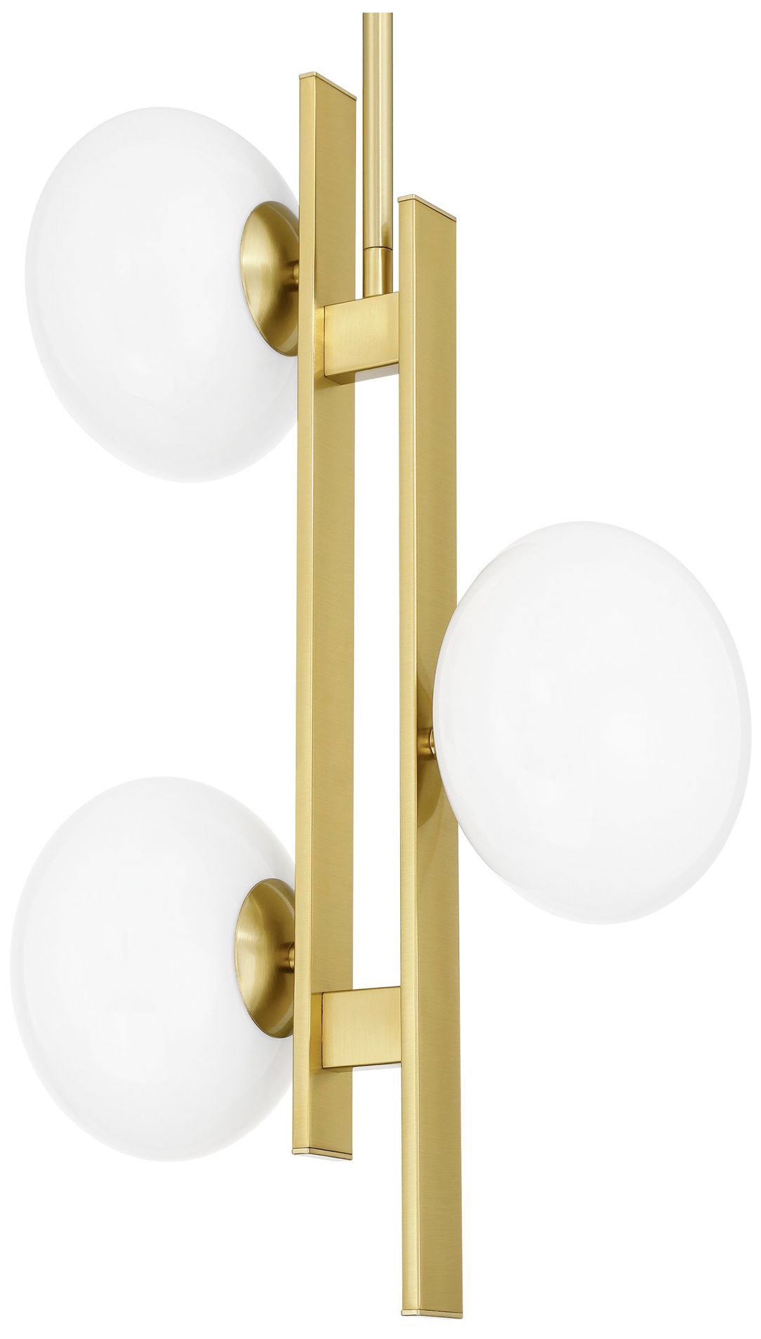 Image 4 Thesis Julep 12" 3 Light Brushed Gold Pendant Light with Opal Glass Sh more views