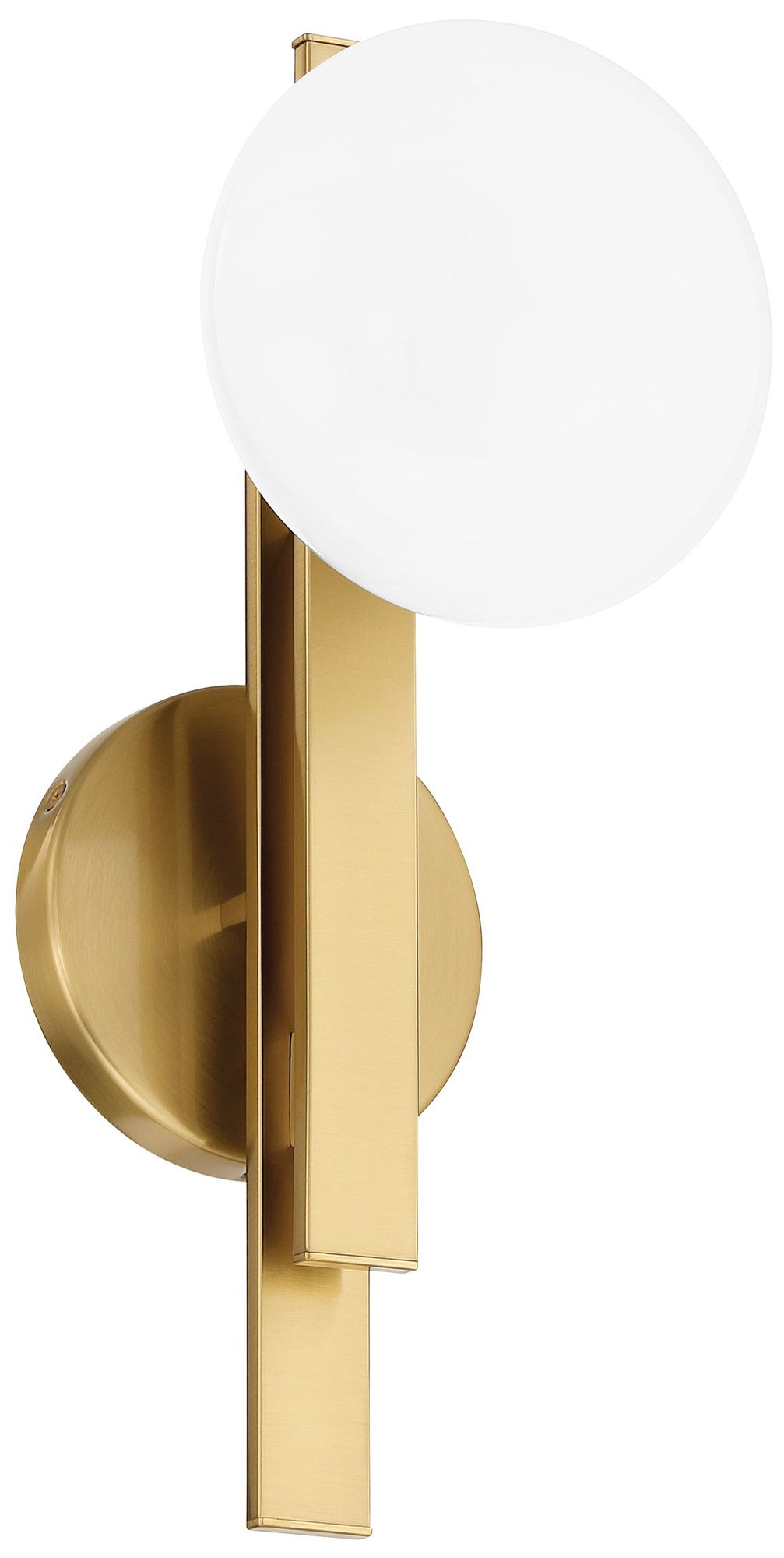 Thesis Julep 15-inch Brushed Gold Vanity Light with Opal Glass Shade