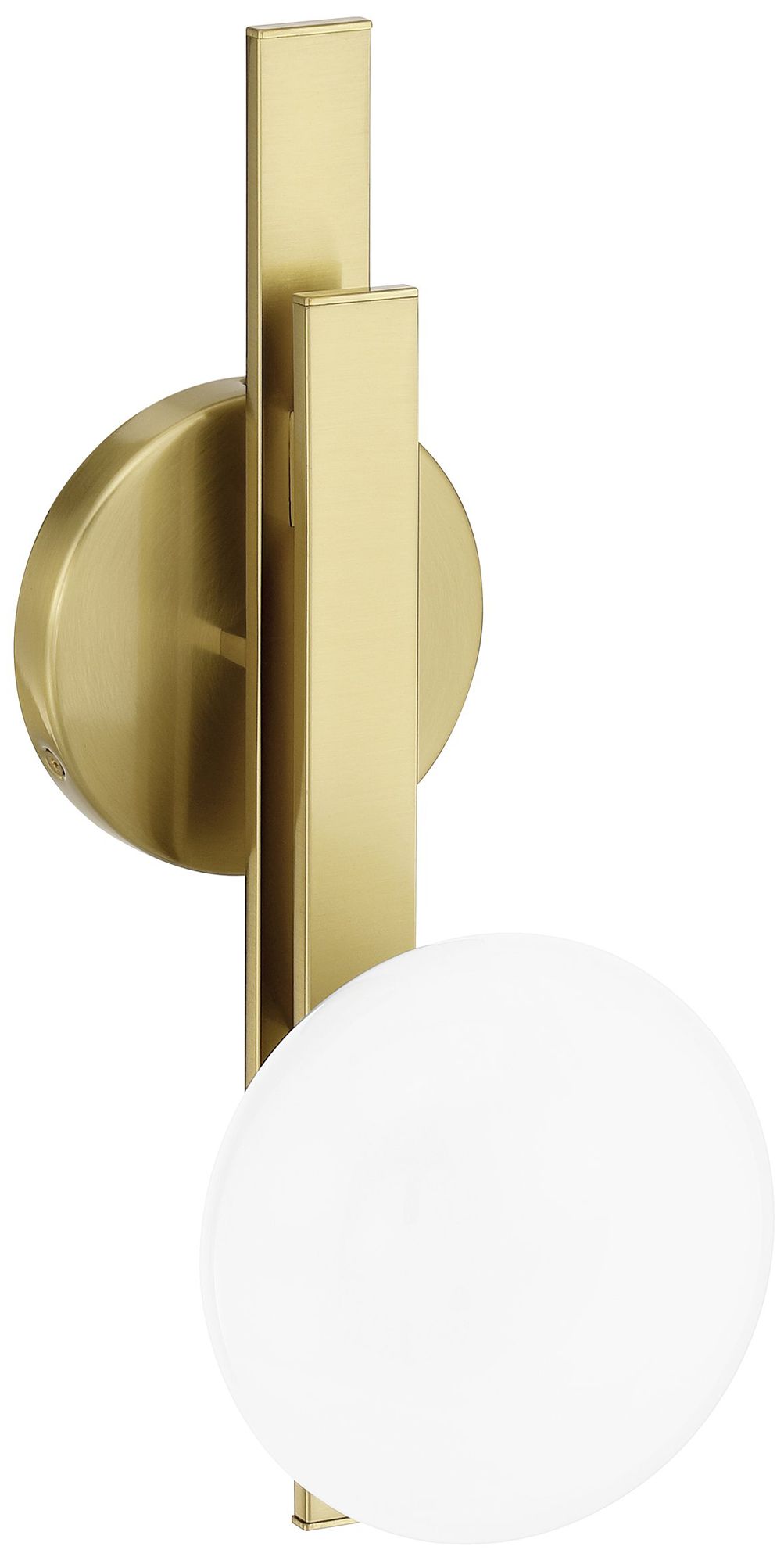 Image 3 Thesis Julep 15-inch Brushed Gold Vanity Light with Opal Glass Shade more views
