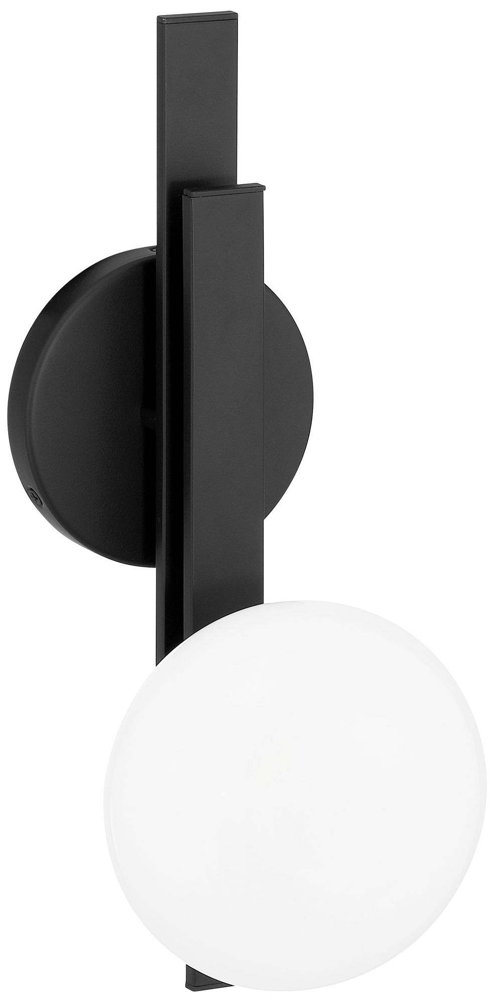 Image 3 Thesis Julep 15-inch Matte Black Vanity Light with Opal Glass Shade more views