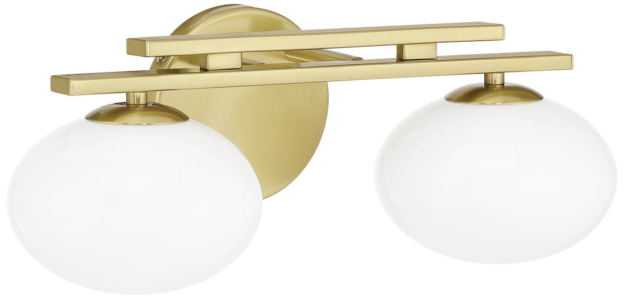 Image 3 Thesis Julep 16-inch Brushed Gold Vanity Light with Opal Glass Shades more views