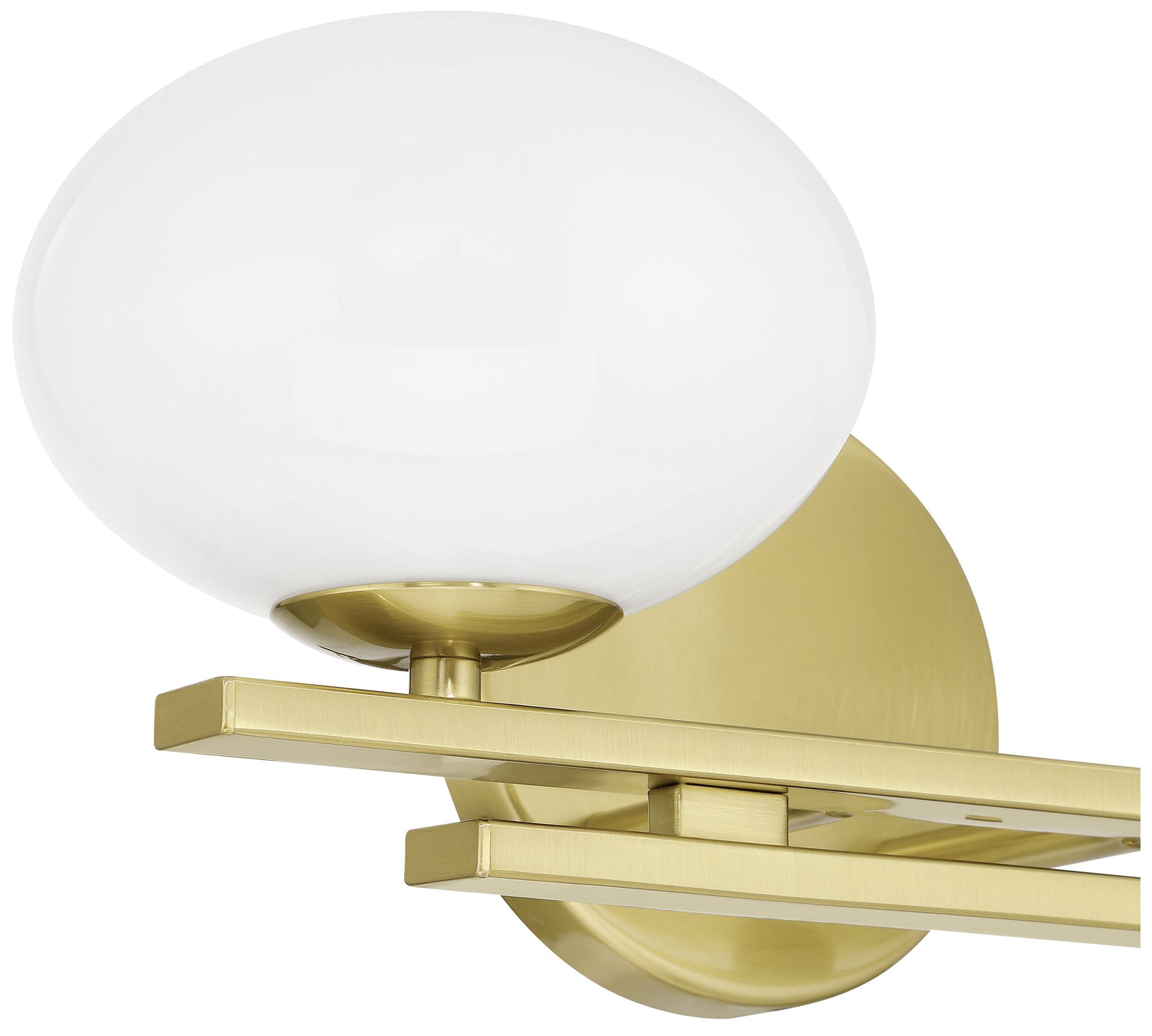 Image 5 Thesis Julep 16-inch Brushed Gold Vanity Light with Opal Glass Shades more views