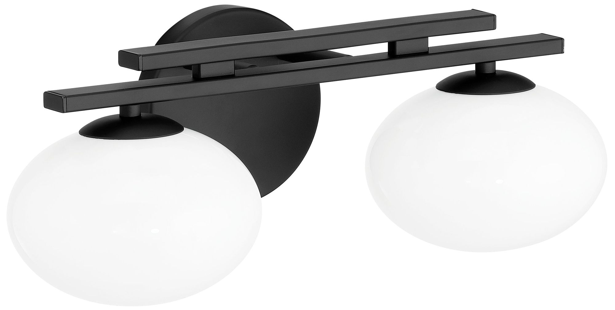 Image 3 Thesis Julep 16-inch Matte Black Vanity Light with Opal Glass Shades more views