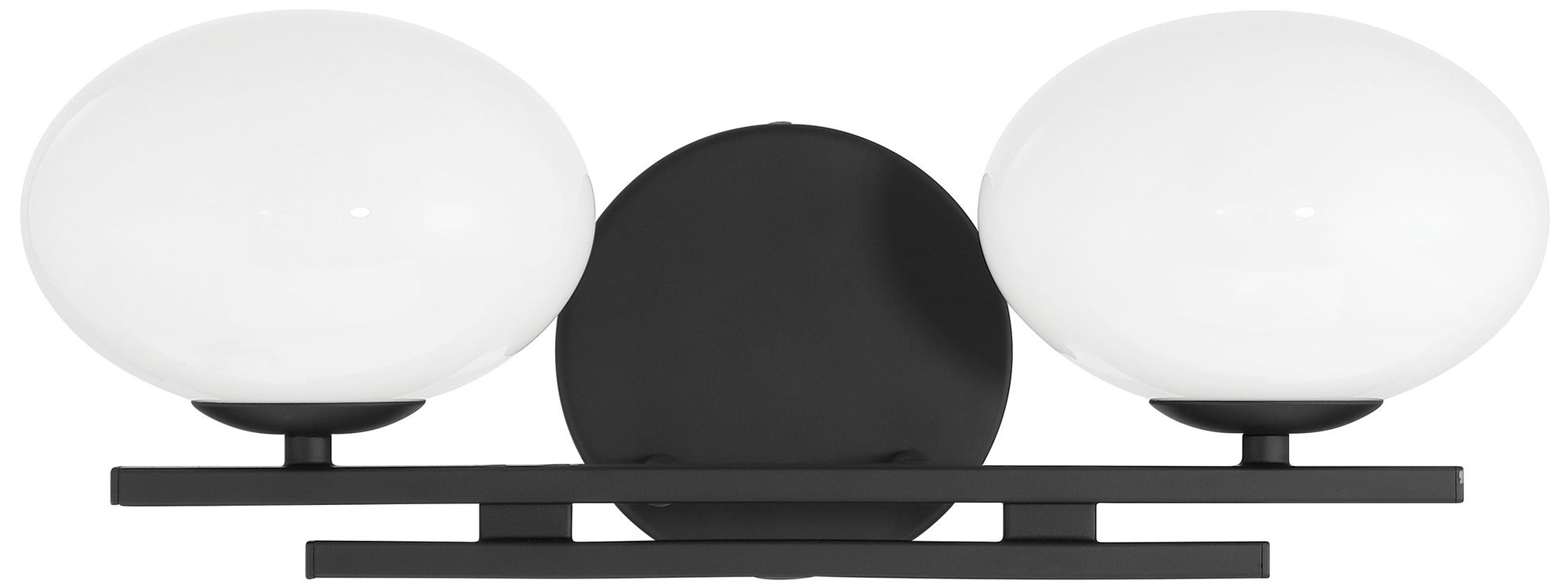 Image 4 Thesis Julep 16-inch Matte Black Vanity Light with Opal Glass Shades more views