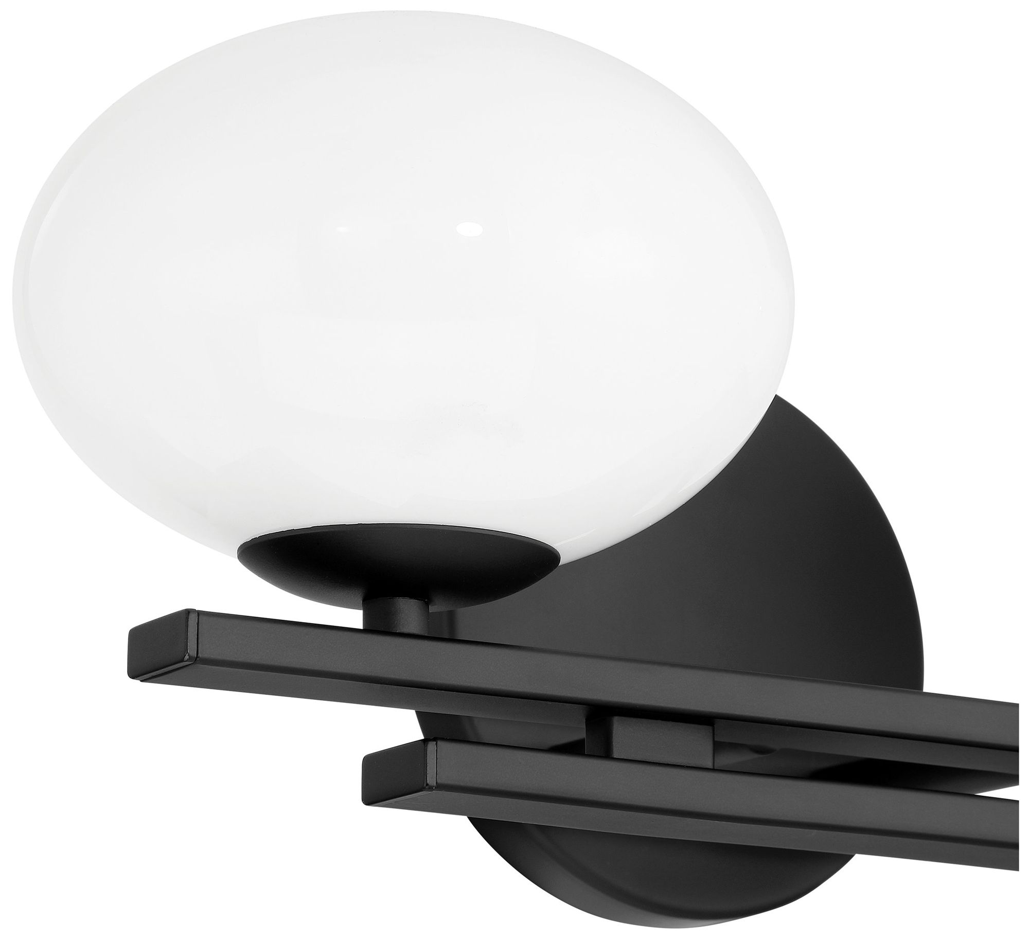 Image 5 Thesis Julep 16-inch Matte Black Vanity Light with Opal Glass Shades more views