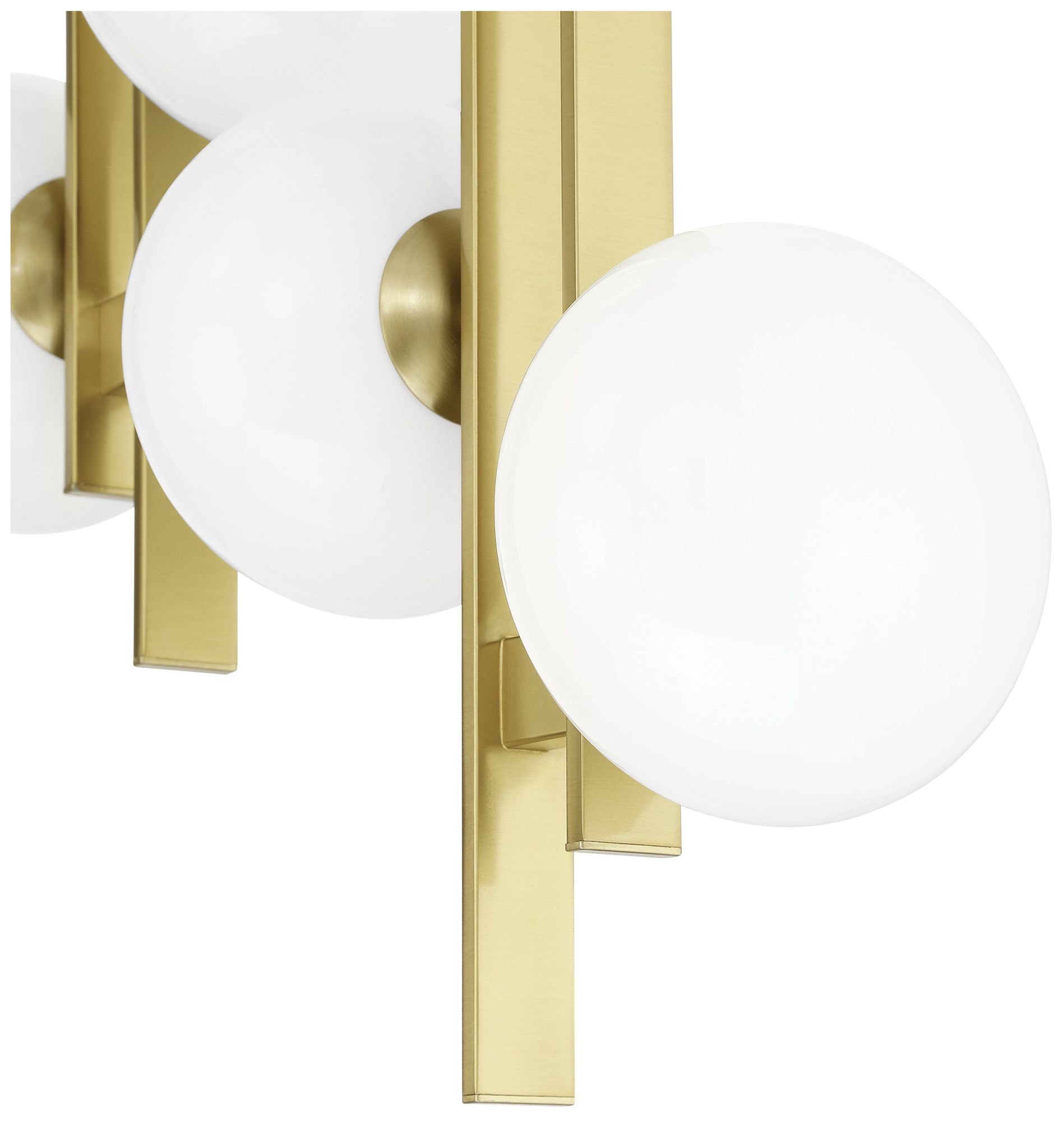 Image 4 Thesis Julep 22" 9 Light Brushed Gold Chandelier with Opal Glass Shades more views