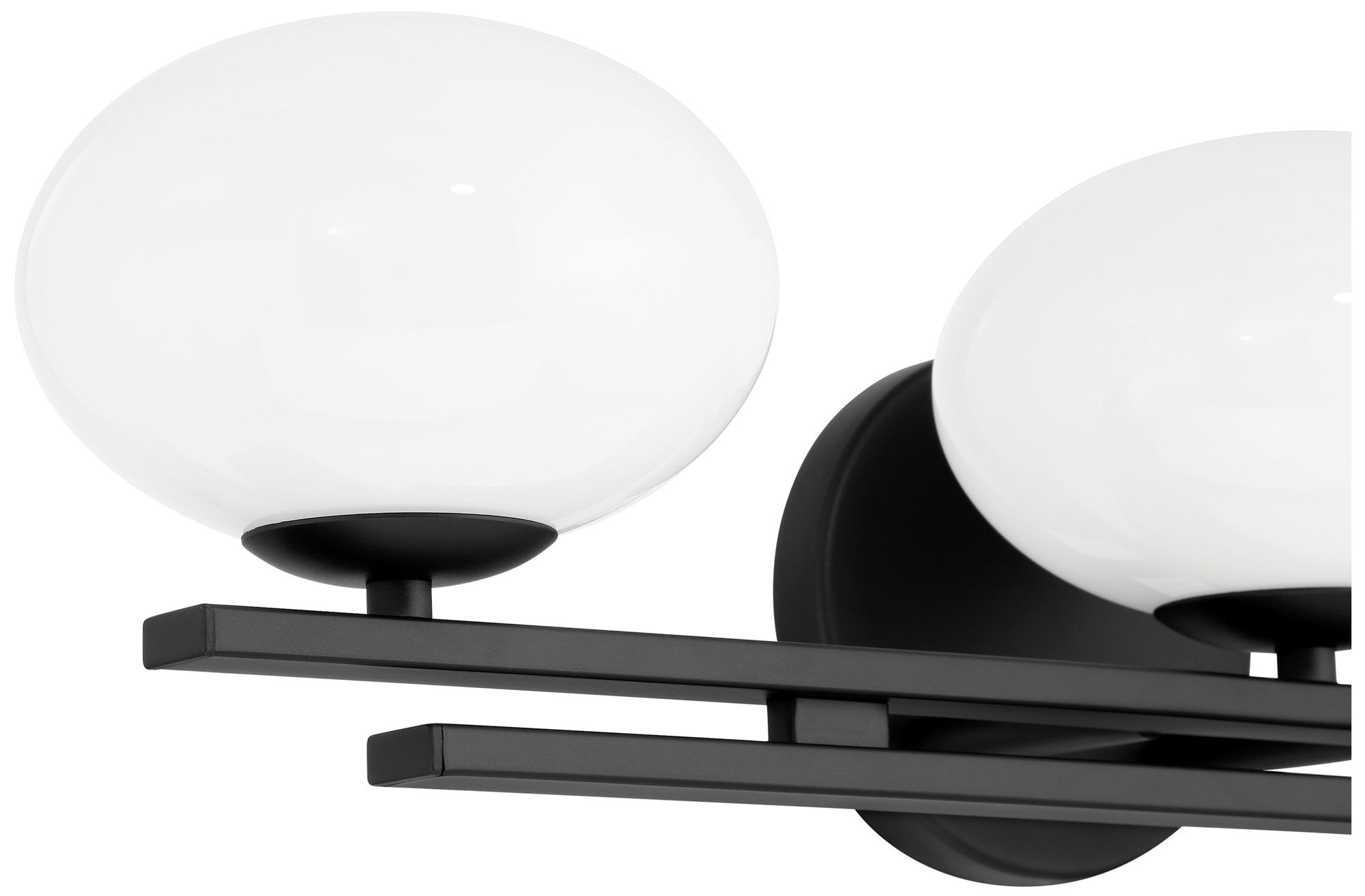 Image 5 Thesis Julep 24-inch Matte Black Vanity Light with Opal Glass Shades more views