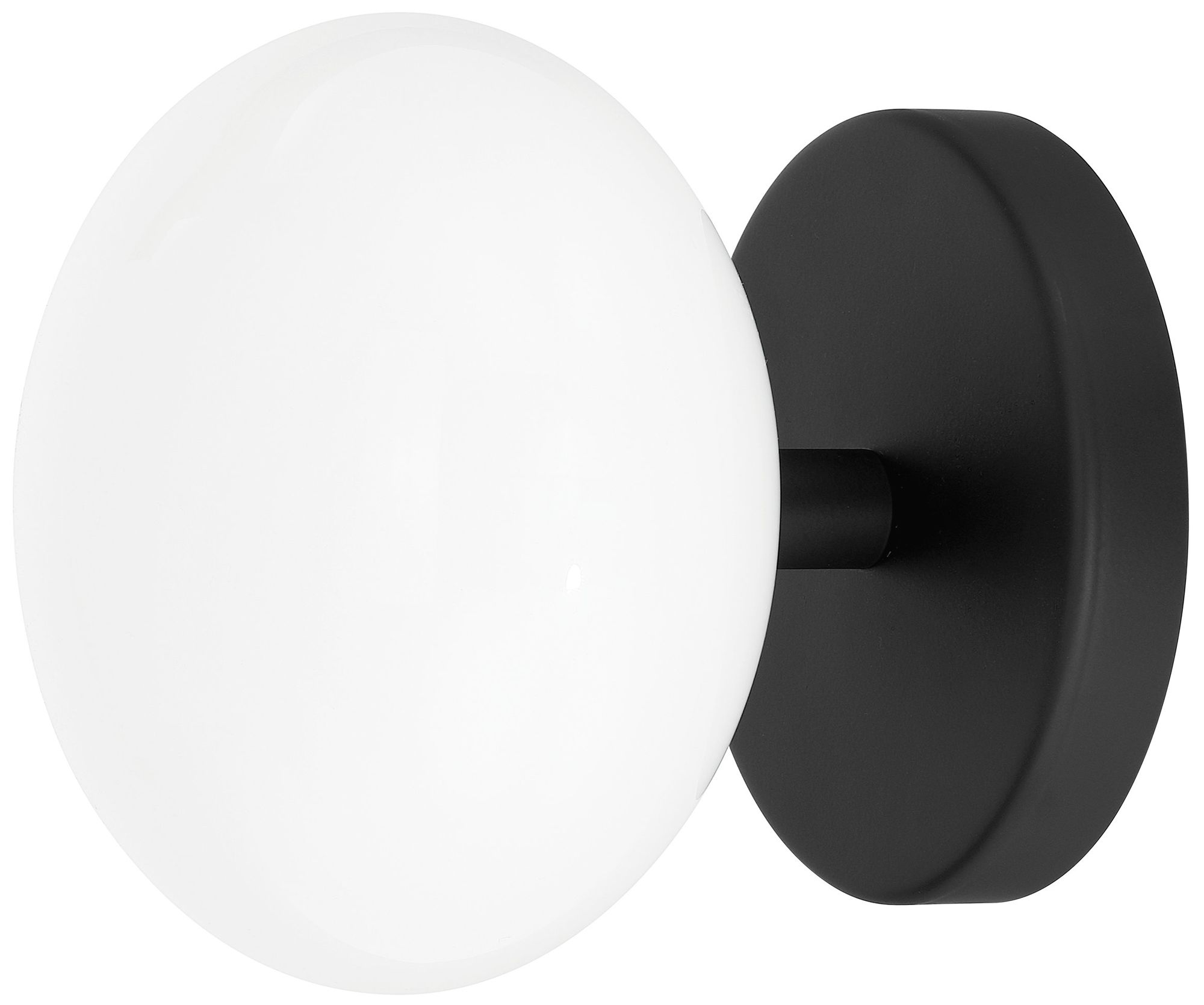 Image 3 Thesis Julep 6" 1 Light Matte Black Semi-Flush Mount with Opal Glass Shade more views