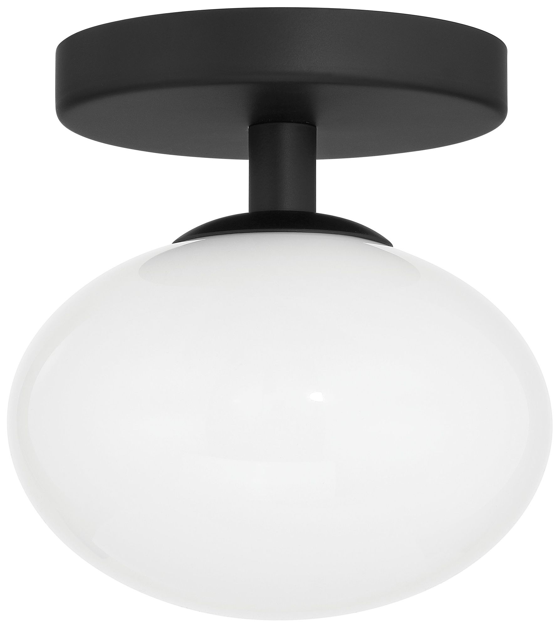 Image 4 Thesis Julep 6" 1 Light Matte Black Semi-Flush Mount with Opal Glass Shade more views