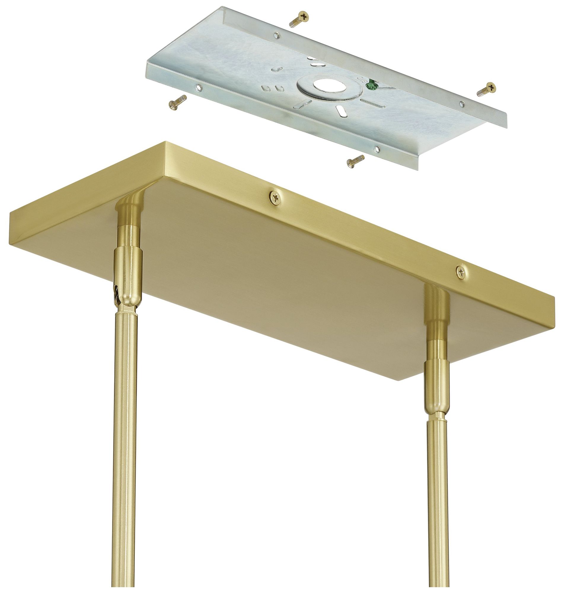 Image 5 Thesis Julep 8 Light Brushed Gold Linear Chandelier w/ Opal Glass Shades more views