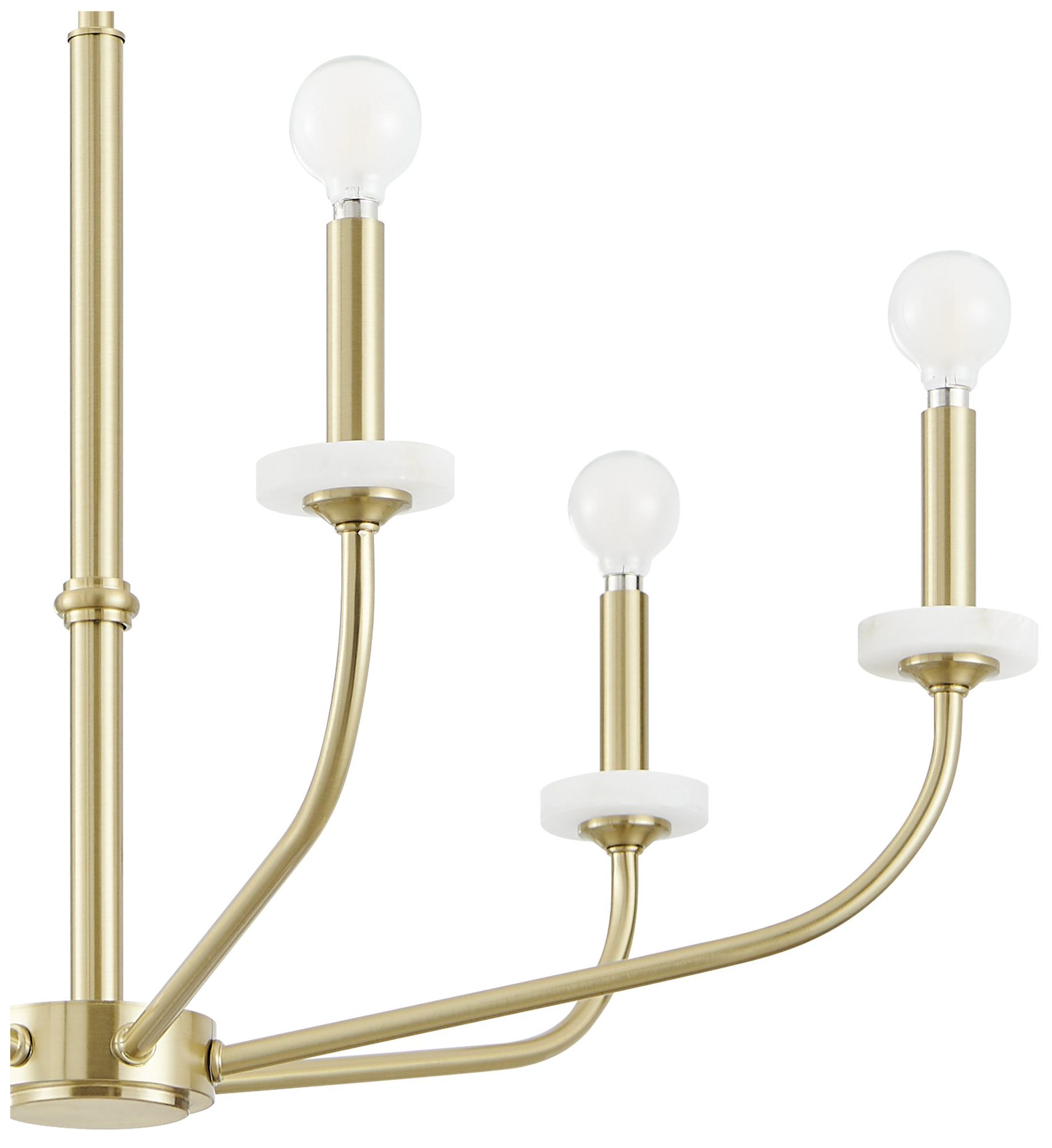 Image 6 Thesis Leah 30" 6 Light Brushed Gold and White Onyx Chandelier more views