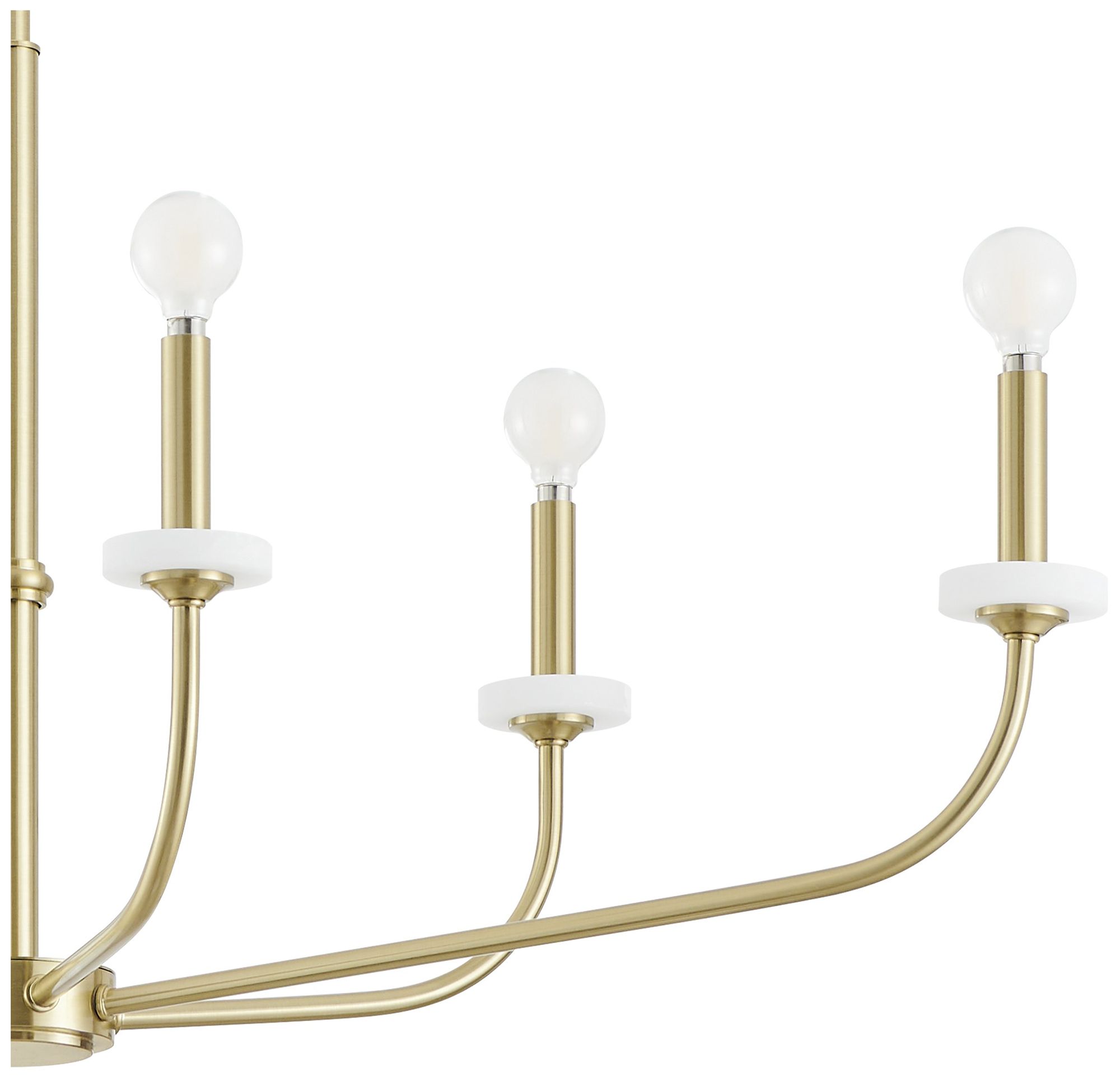 Image 6 Thesis Leah 42" 6 Light Brushed Gold and White Onyx Chandelier more views