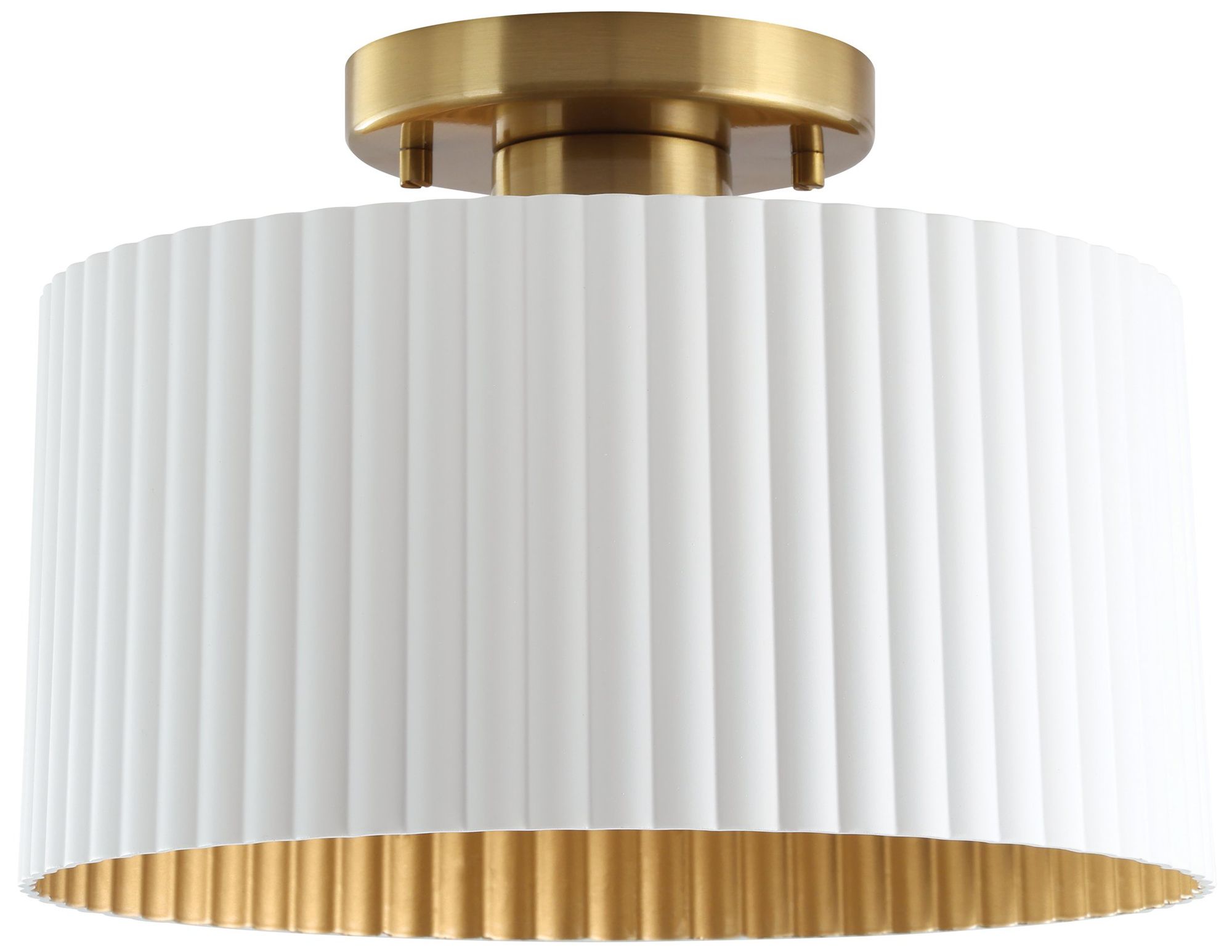 Thesis Leilani 11 inch 1 Light Brushed Gold Semi-Flush Mount Ceiling Light