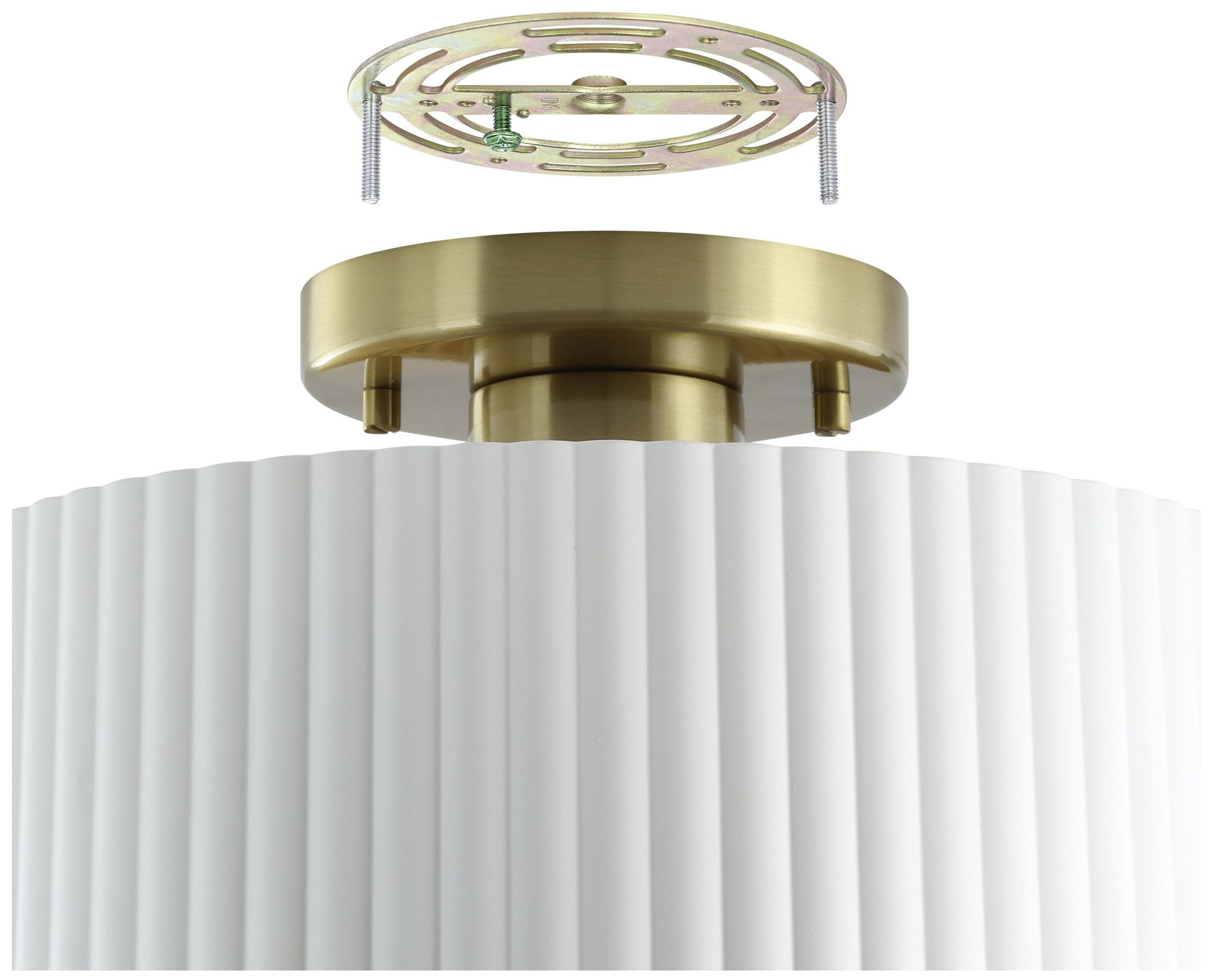 Image 5 Thesis Leilani 11 inch 1 Light Brushed Gold Semi-Flush Mount Ceiling Light more views