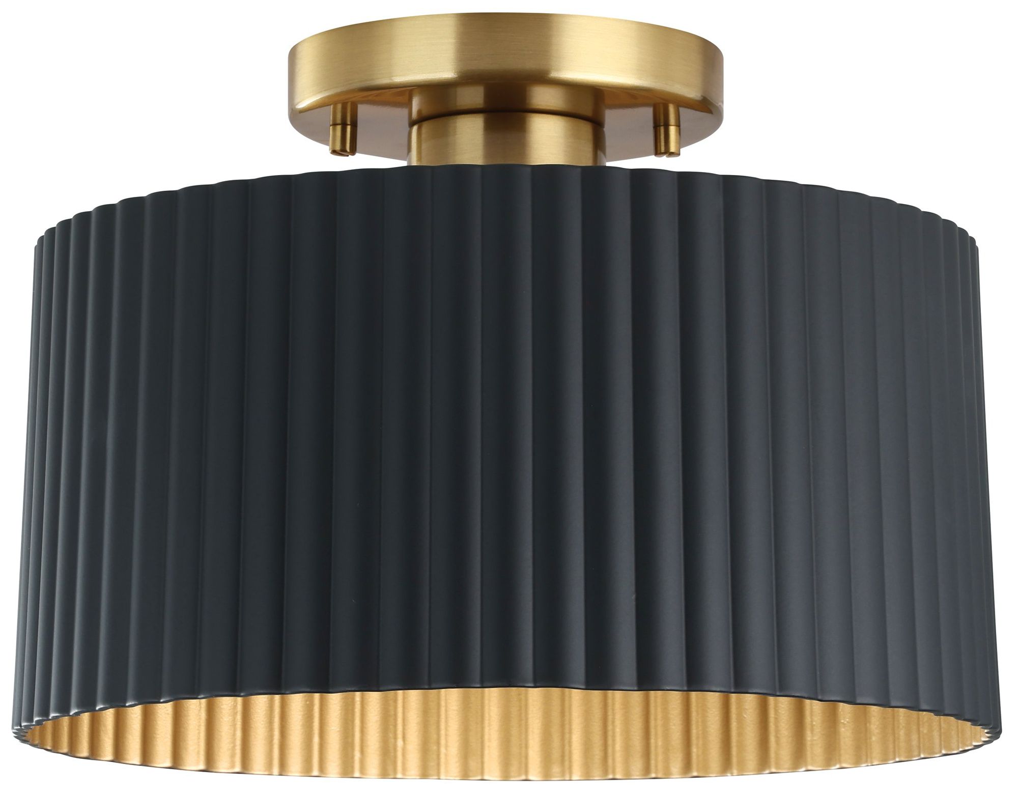 Thesis Leilani 11 inch Brushed Gold Semi-Flush Mount Light