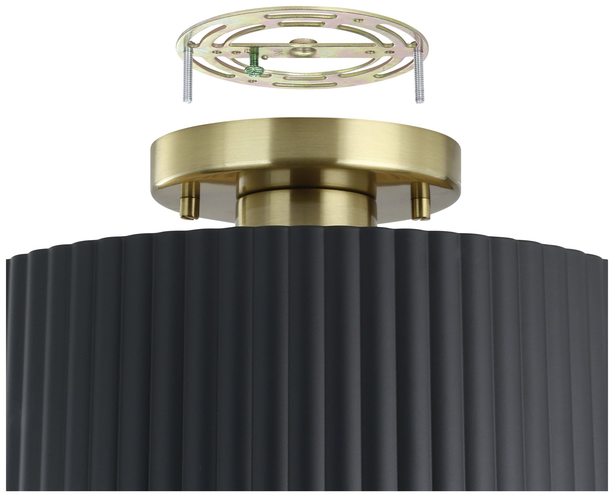 Image 5 Thesis Leilani 11 inch Brushed Gold Semi-Flush Mount Light more views