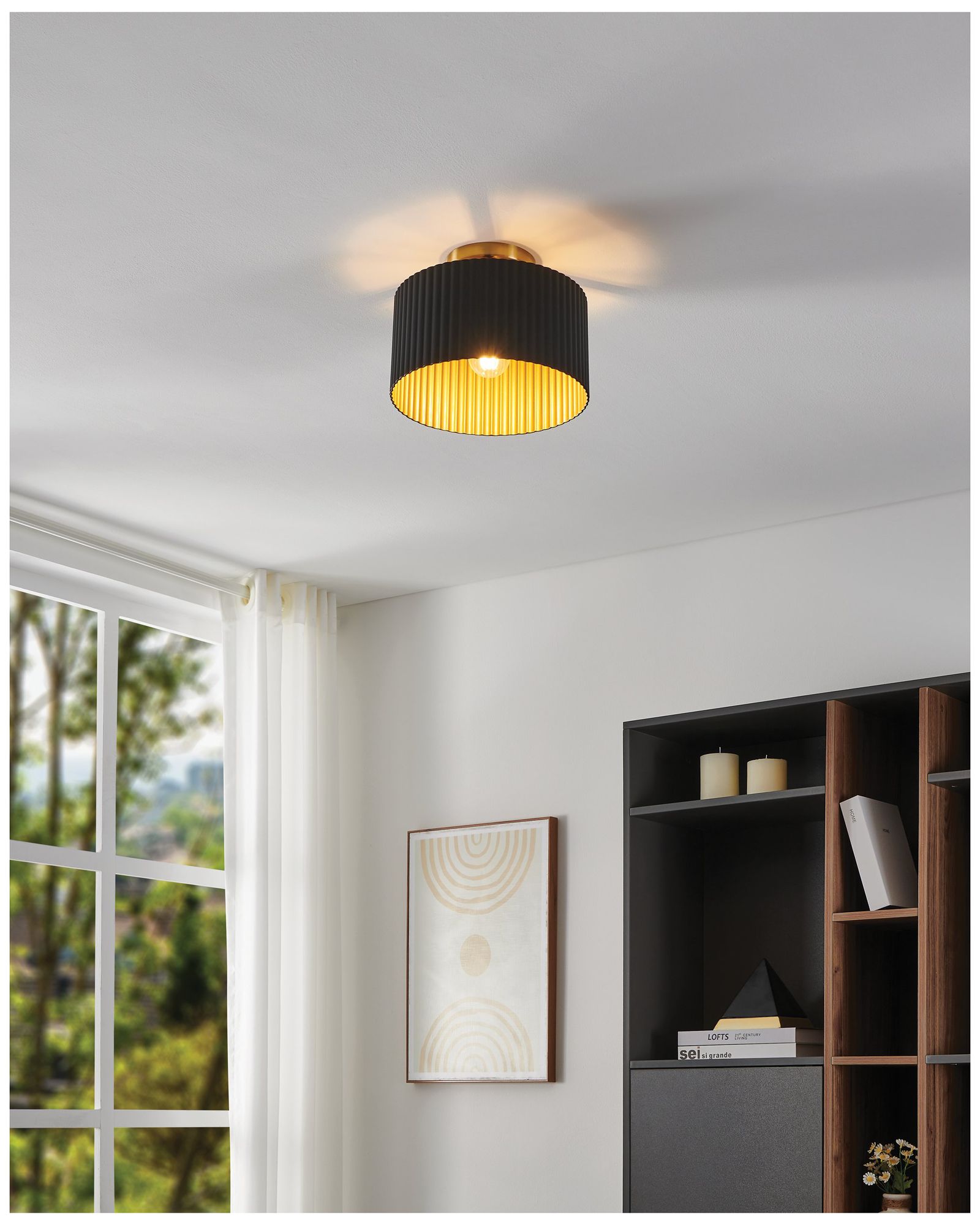Image 6 Thesis Leilani 11 inch Brushed Gold Semi-Flush Mount Light more views