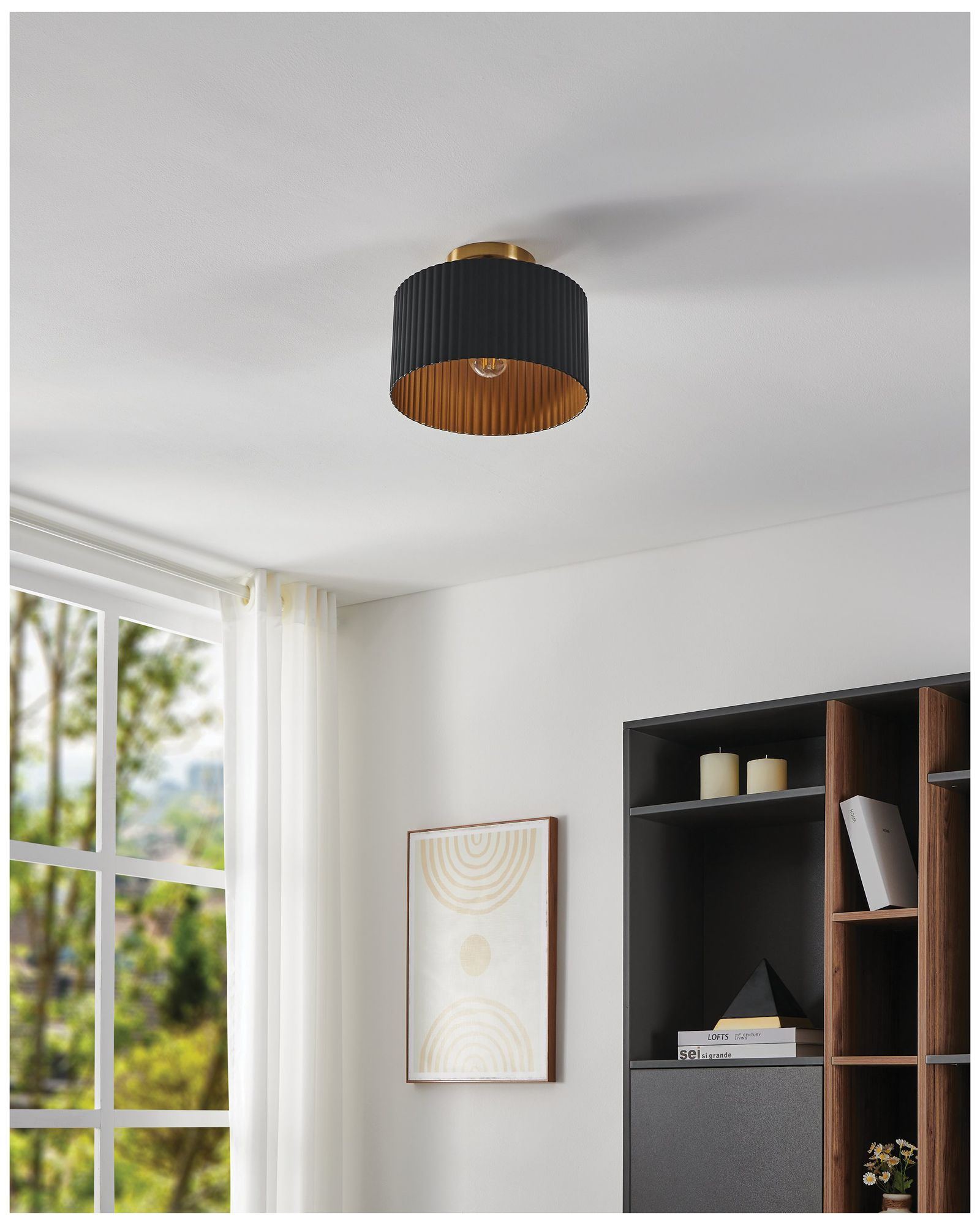 Image 7 Thesis Leilani 11 inch Brushed Gold Semi-Flush Mount Light more views