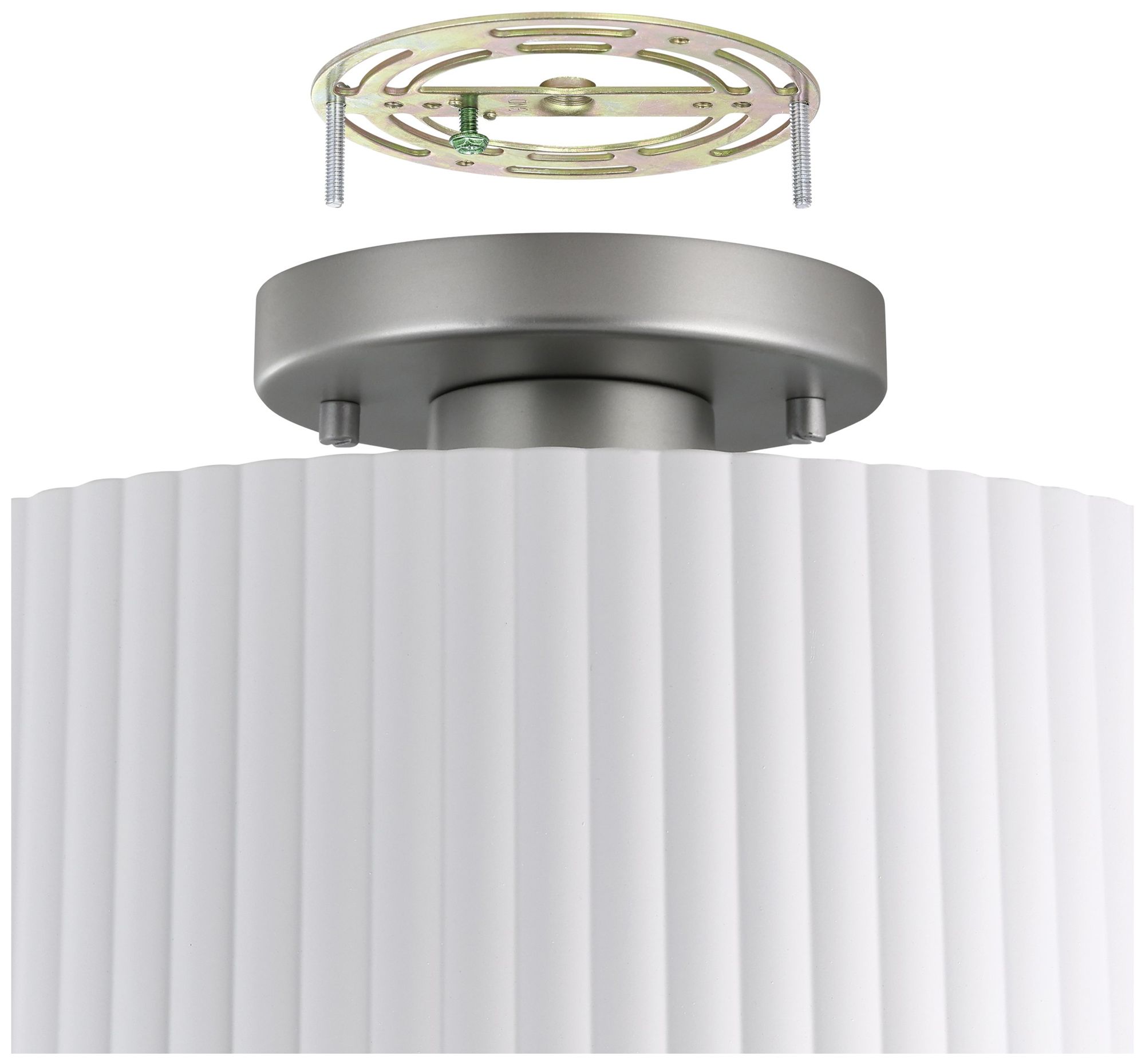Image 5 Thesis Leilani 11 inch Brushed Nickel Semi-Flush Mount Ceiling Light more views