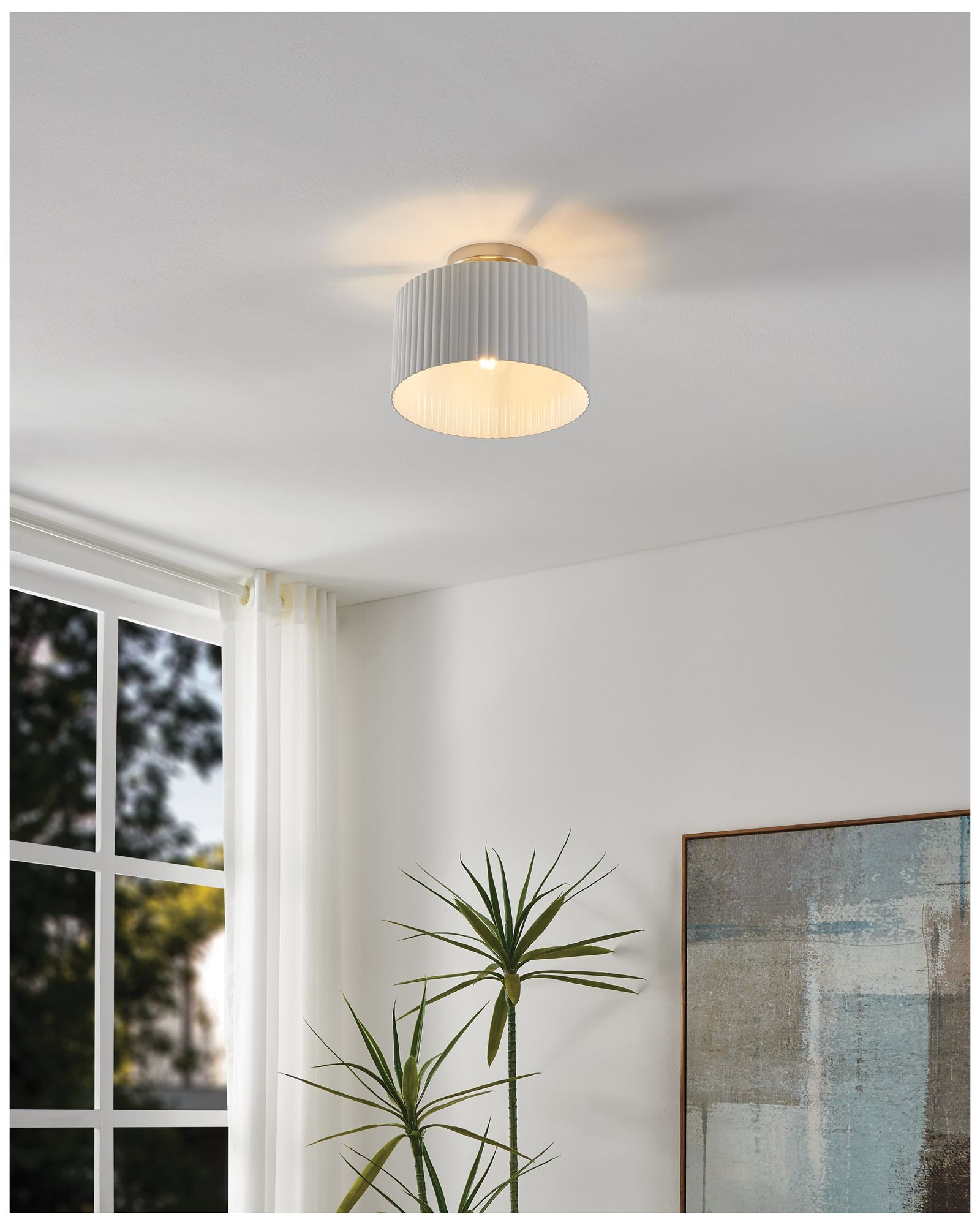 Image 6 Thesis Leilani 11 inch Brushed Nickel Semi-Flush Mount Ceiling Light more views