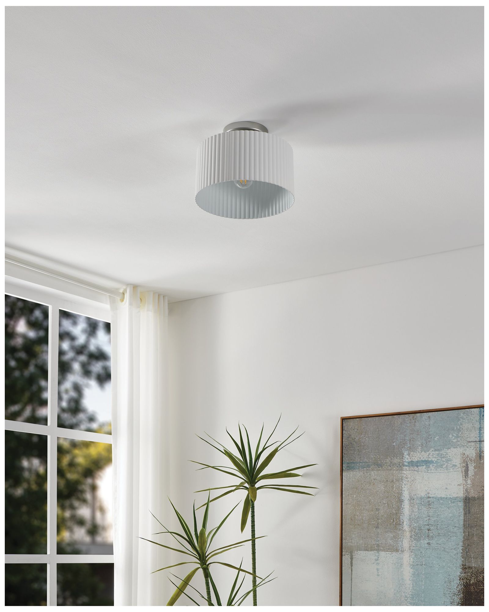 Image 7 Thesis Leilani 11 inch Brushed Nickel Semi-Flush Mount Ceiling Light more views