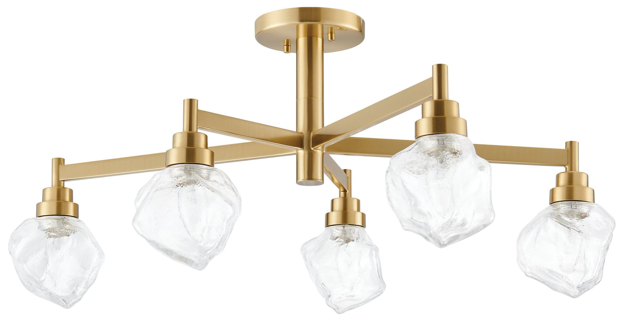 Image 2 Thesis Lillyanna 26" 5 t Brushed Gold Semi-Flush Mount Ceiling Light