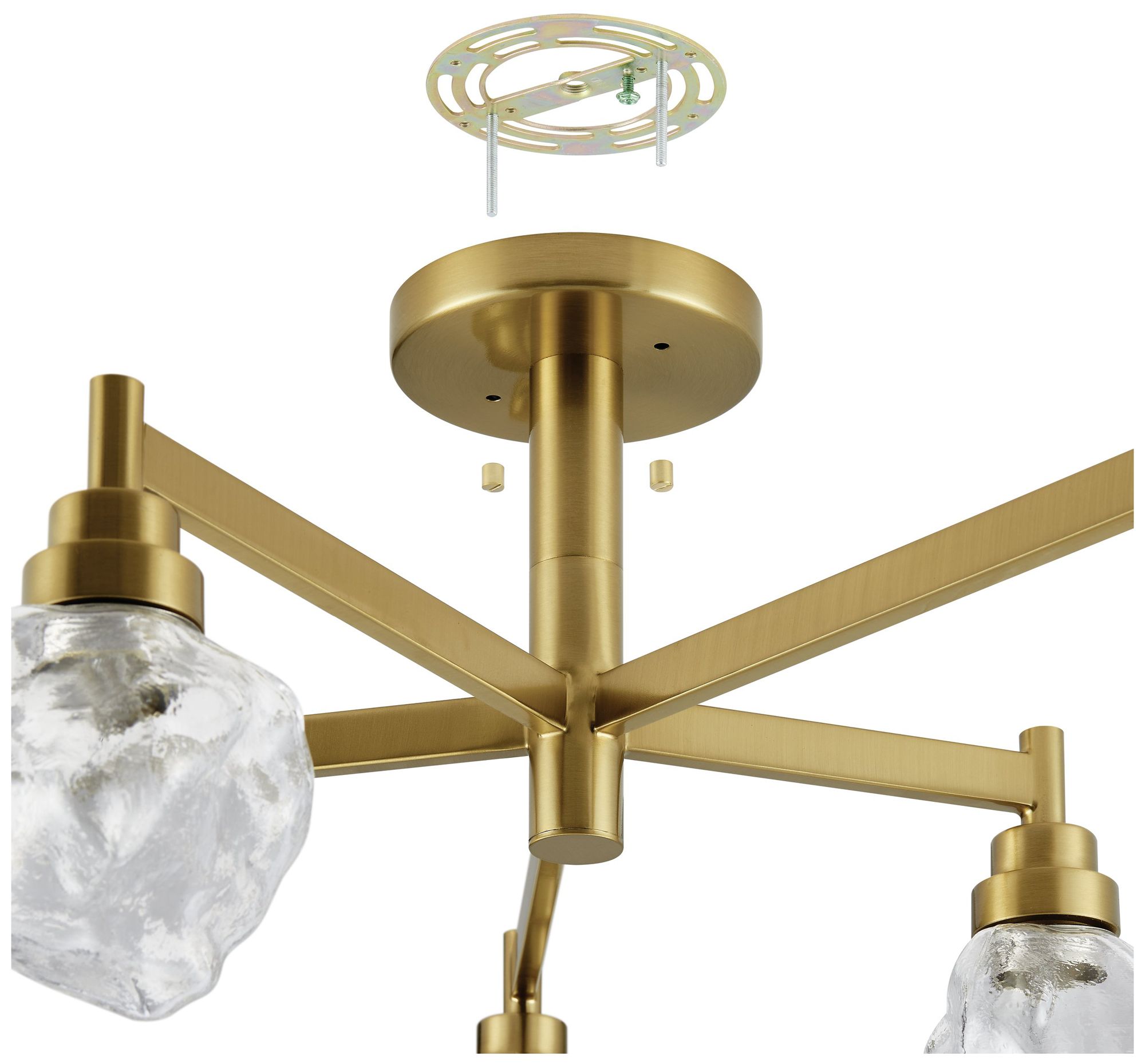 Image 4 Thesis Lillyanna 26" 5 t Brushed Gold Semi-Flush Mount Ceiling Light more views