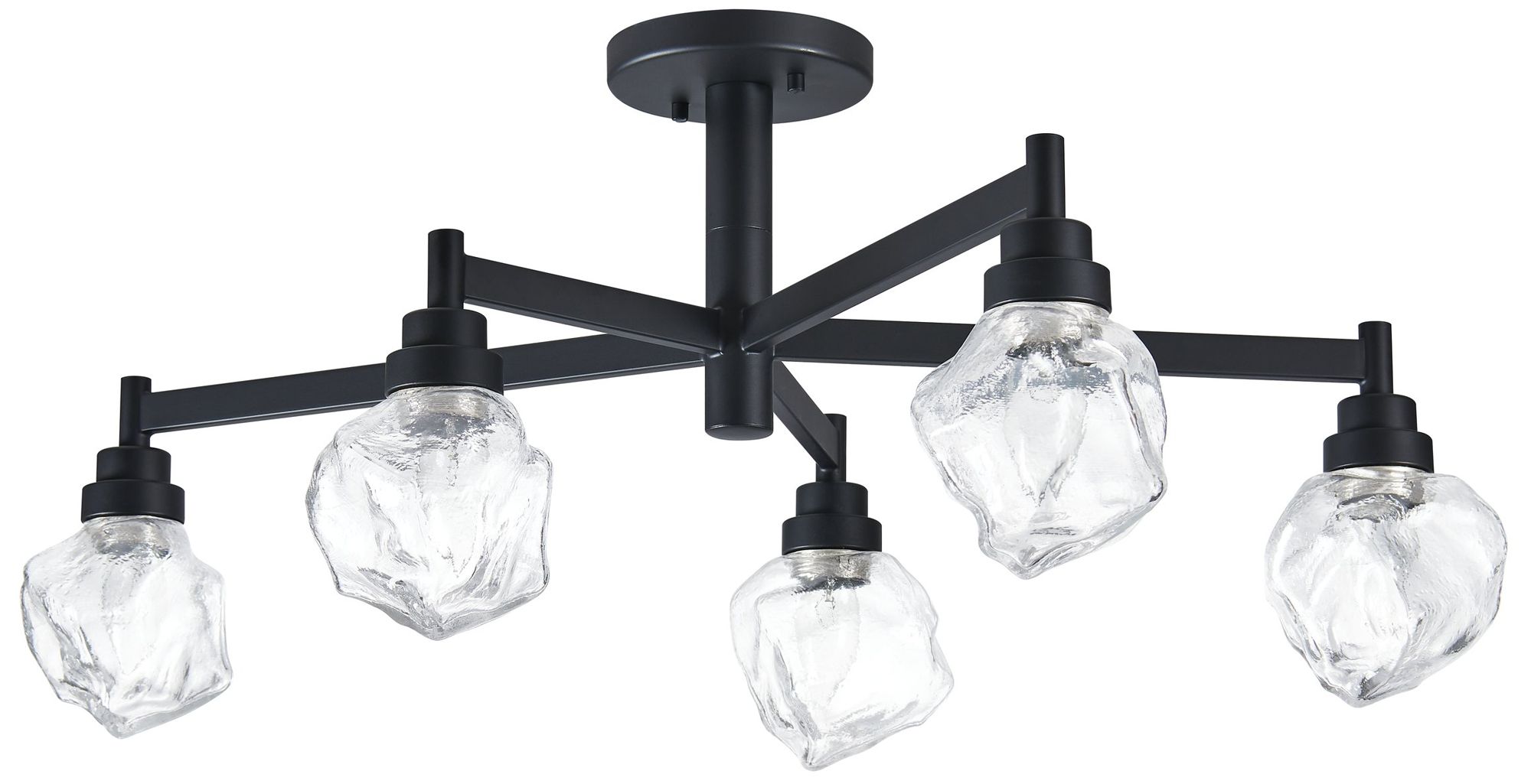 Image 2 Thesis Lillyanna 26 in 5 Light Matte Black Semi-Flush Mount Ceiling Light