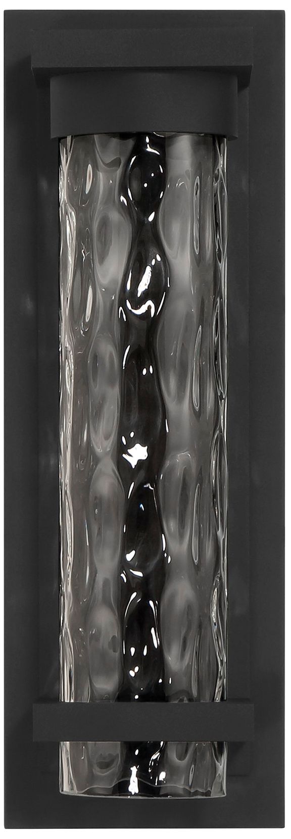 Image 2 Thesis Lionel 14" LED Exterior Wall Sconce with Clear Water Glass Shade more views