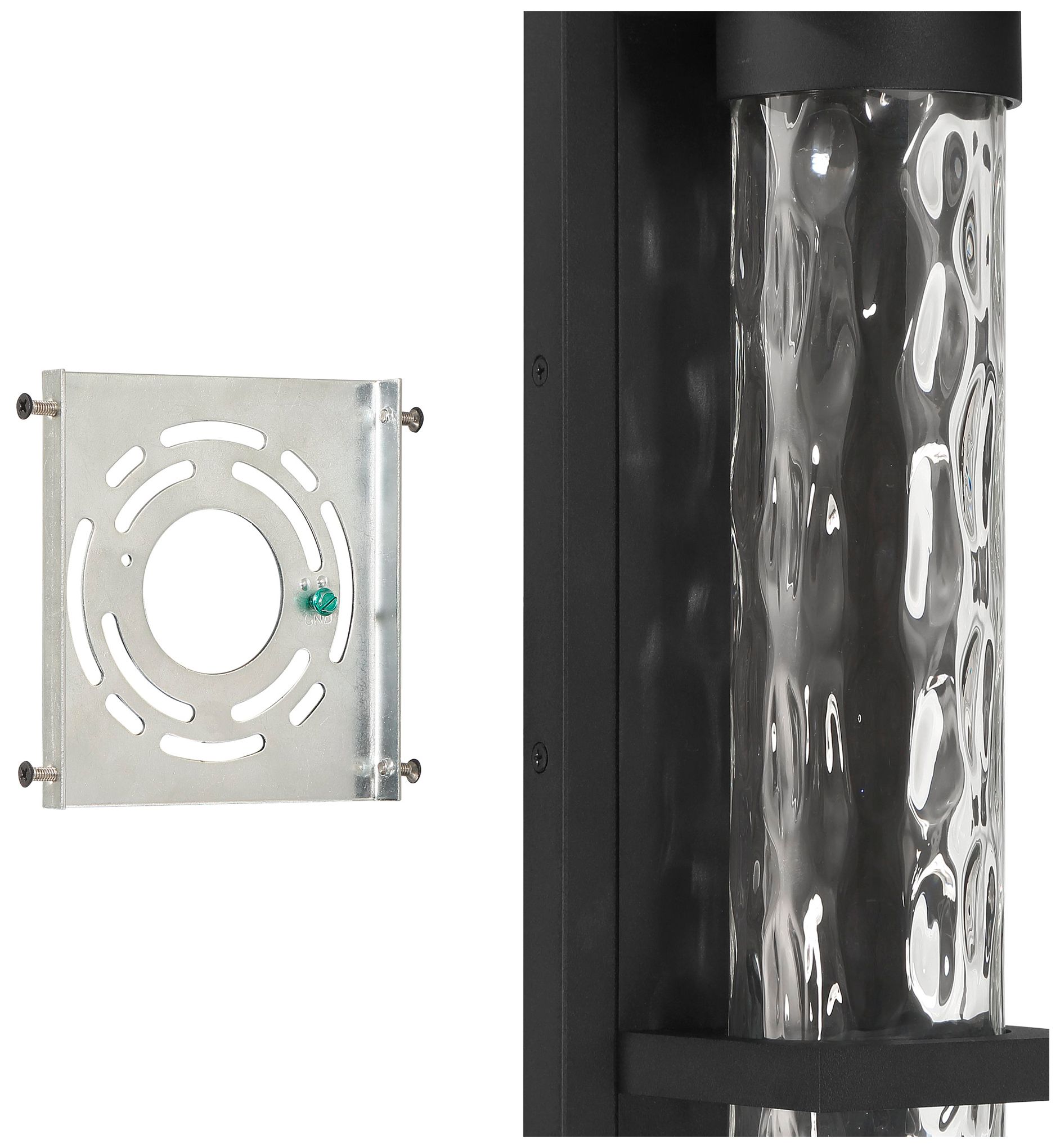 Image 4 Thesis Lionel 14" LED Exterior Wall Sconce with Clear Water Glass Shade more views