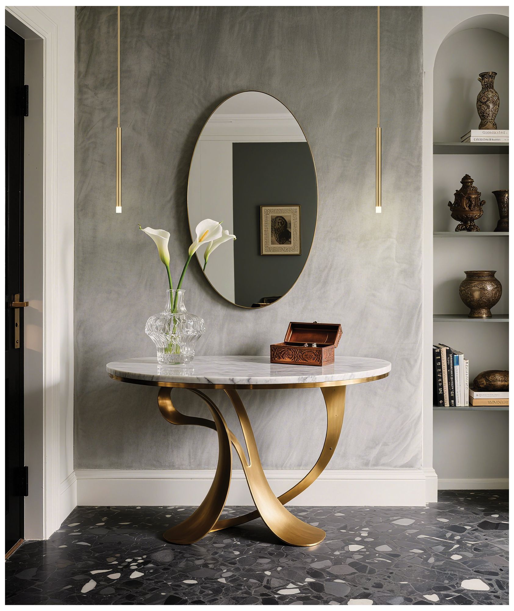 Image 5 Thesis Manhattan 1" 1 Light Brushed Gold LED Pendant Light more views