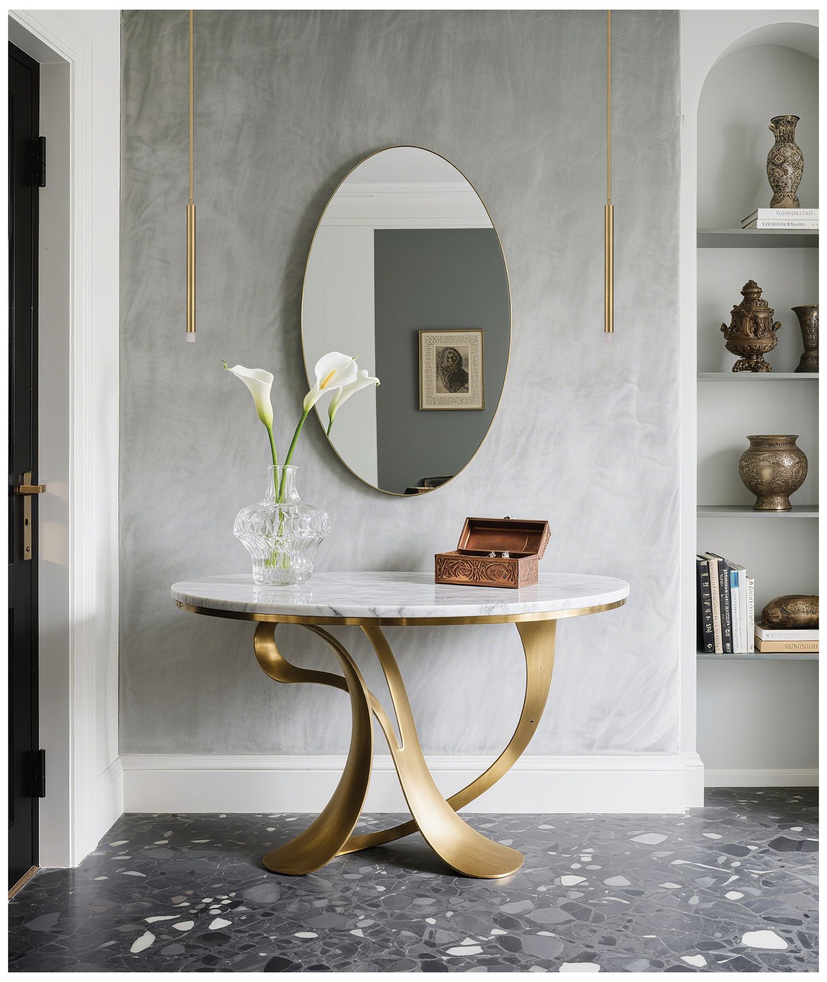 Image 6 Thesis Manhattan 1" 1 Light Brushed Gold LED Pendant Light more views