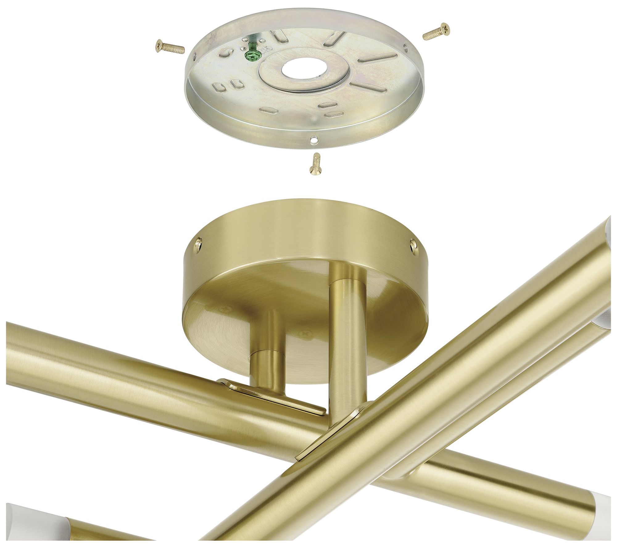 Thesis Manhattan 18 inch 6 Light Brushed Gold LED Flush Mount Light
