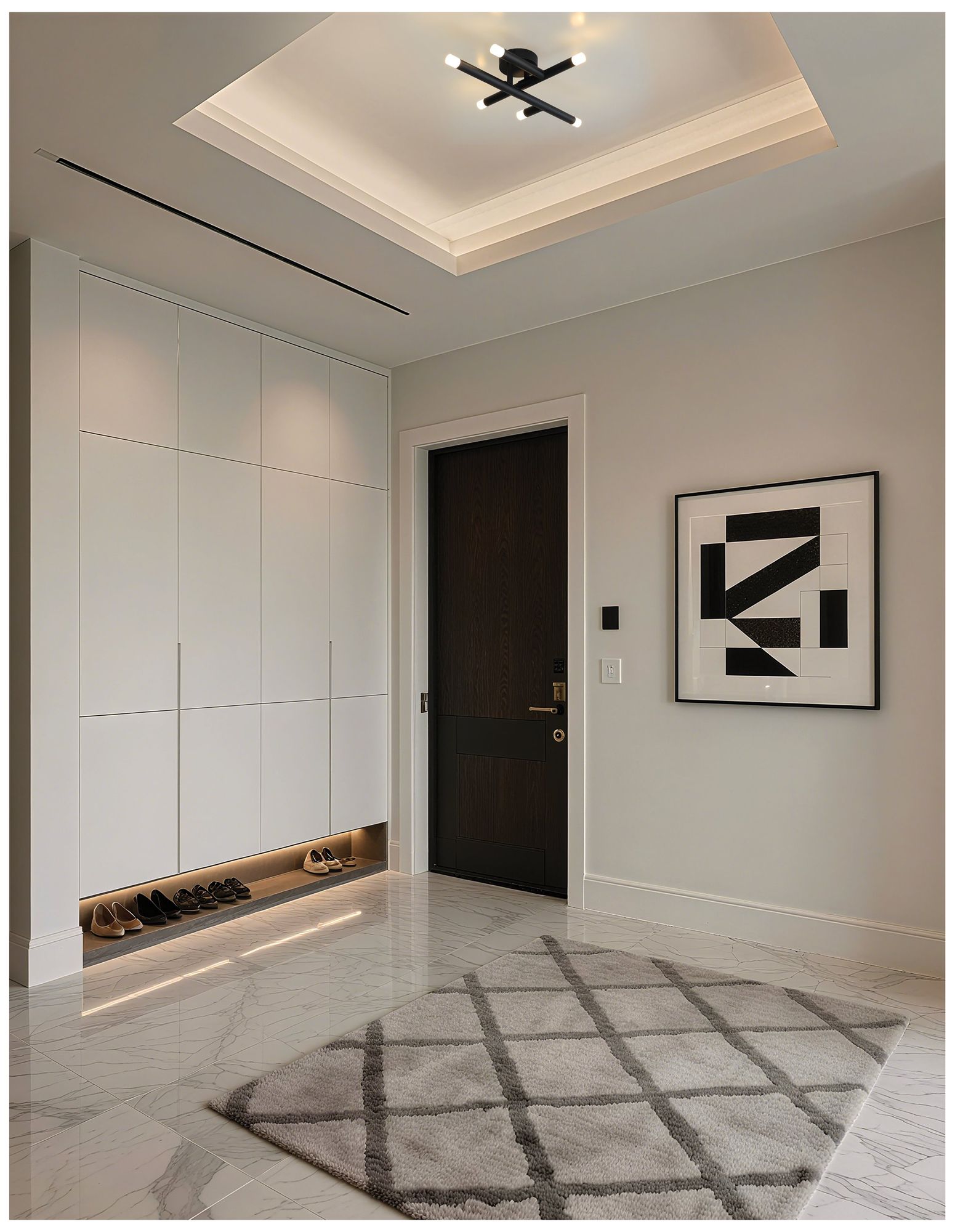 Thesis Manhattan 18 inch 6 Light Matte Black LED Flush Mount Light