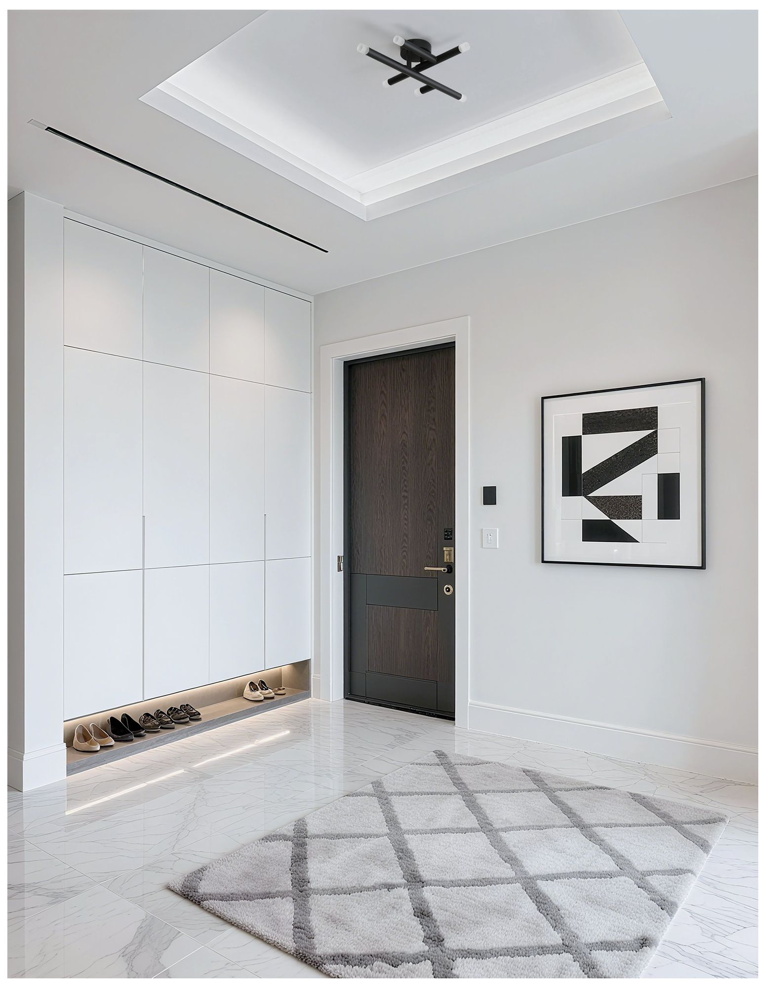 Thesis Manhattan 18 inch 6 Light Matte Black LED Flush Mount Light