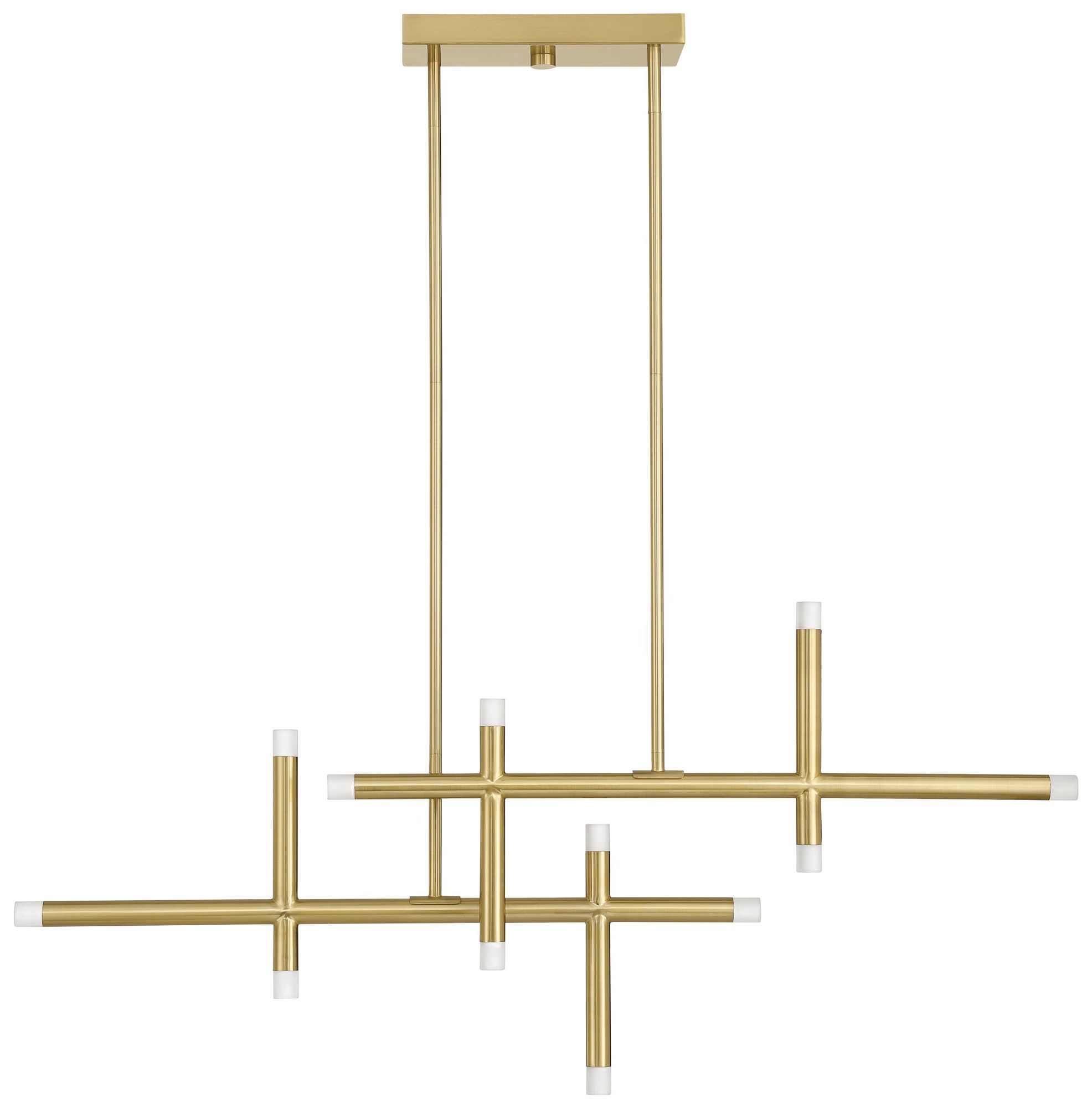 Image 3 Thesis Manhattan 48" 12 Lt Brushed Gold LED Chandelier w/ Rotating Arms more views