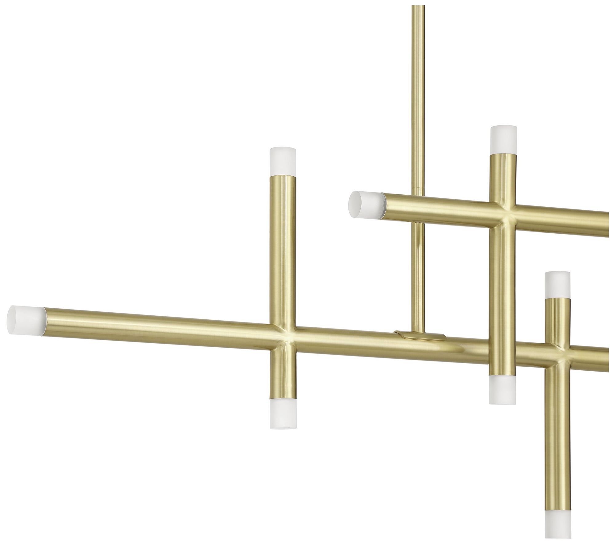 Image 4 Thesis Manhattan 48" 12 Lt Brushed Gold LED Chandelier w/ Rotating Arms more views