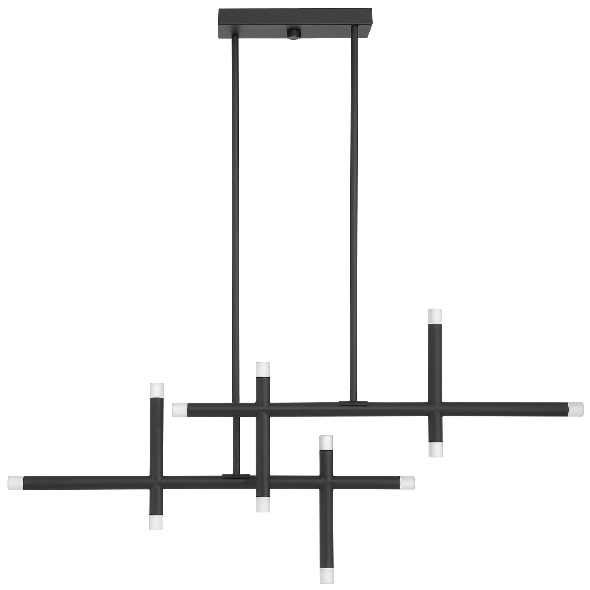 Image 3 Thesis Manhattan 48" 12 Lt Matte Black LED Chandelier w/ Rotating Arms more views