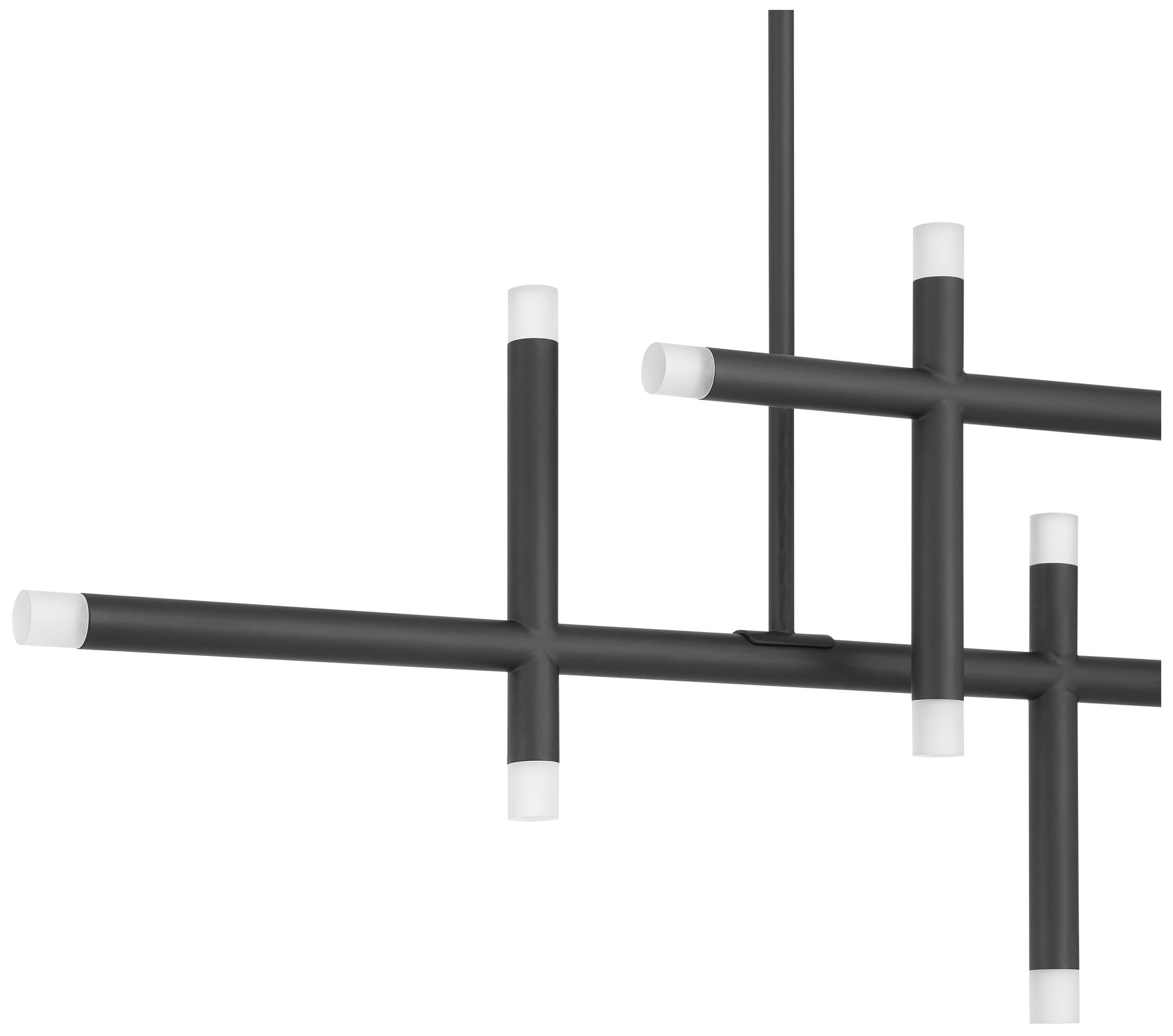 Image 4 Thesis Manhattan 48" 12 Lt Matte Black LED Chandelier w/ Rotating Arms more views