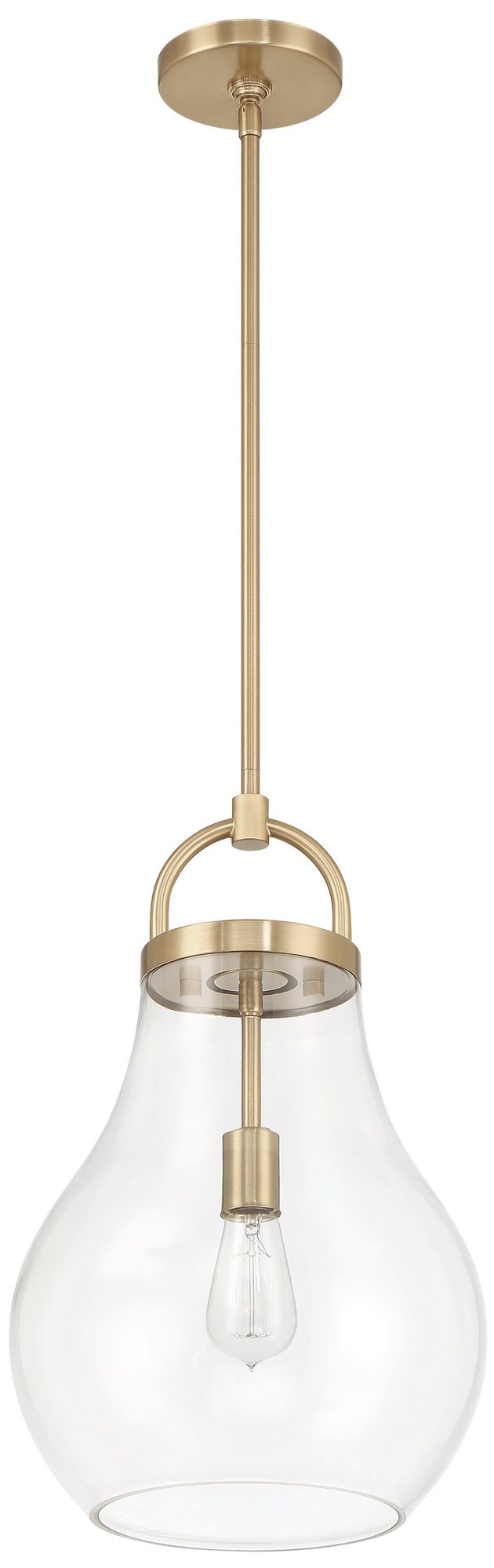 Thesis Mansfield 12" 1 Lt Champagne Gold Pendant Light, Clear Glass Shade