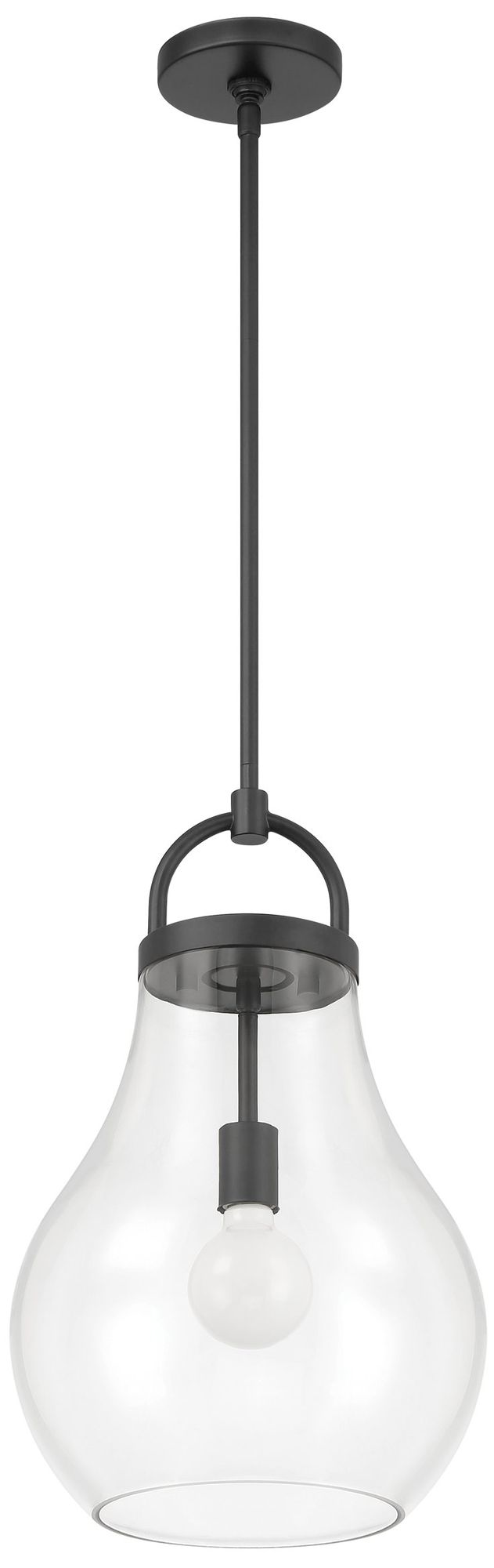 Image 3 Thesis Mansfield 12" 1 Lt Matte Black Pendant Light, Clear Glass Shade more views