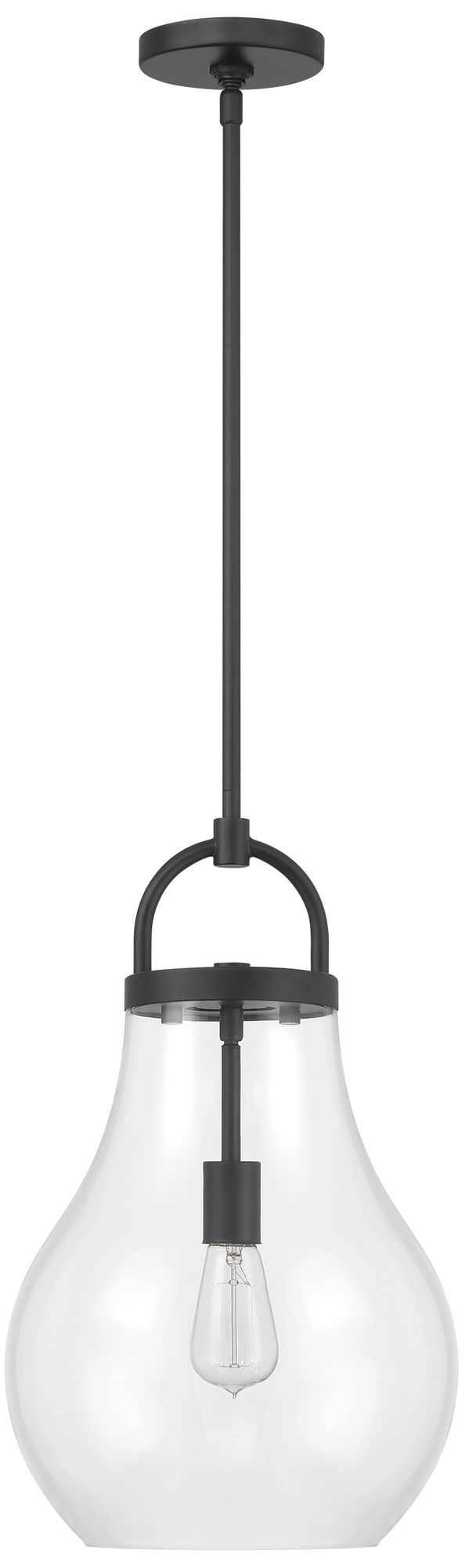 Image 4 Thesis Mansfield 12" 1 Lt Matte Black Pendant Light, Clear Glass Shade more views