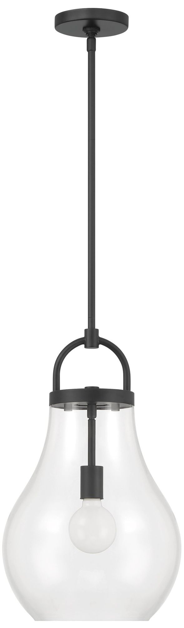 Image 5 Thesis Mansfield 12" 1 Lt Matte Black Pendant Light, Clear Glass Shade more views