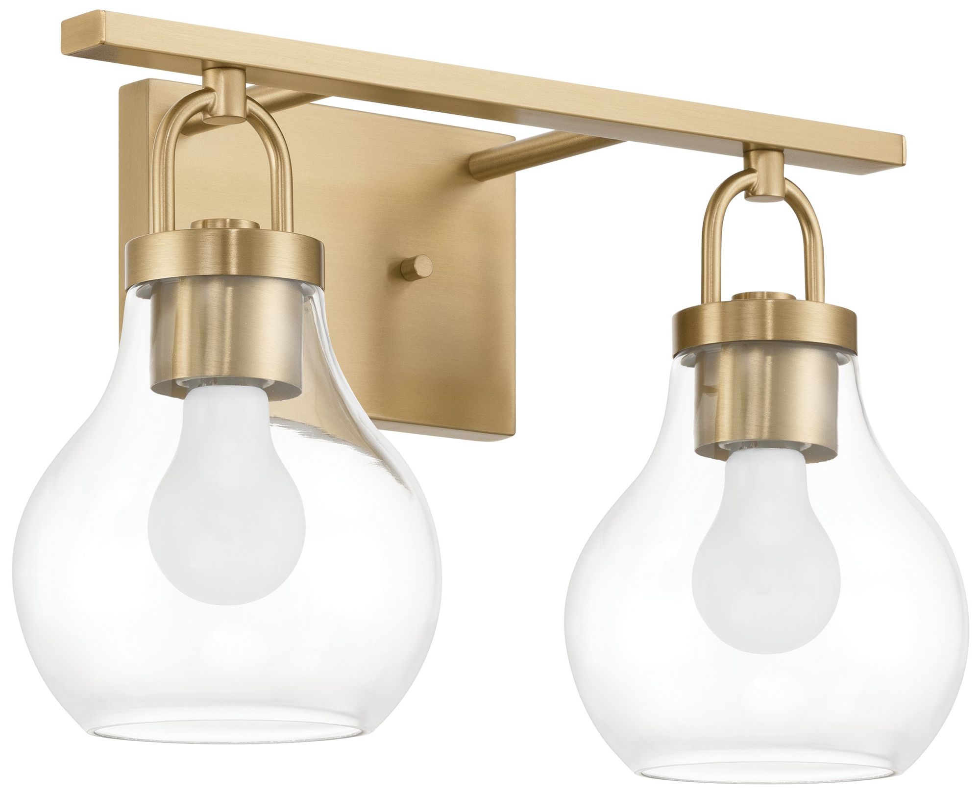 Thesis Mansfield 16" Champagne Gold Vanity Light - Clear Glass Shades