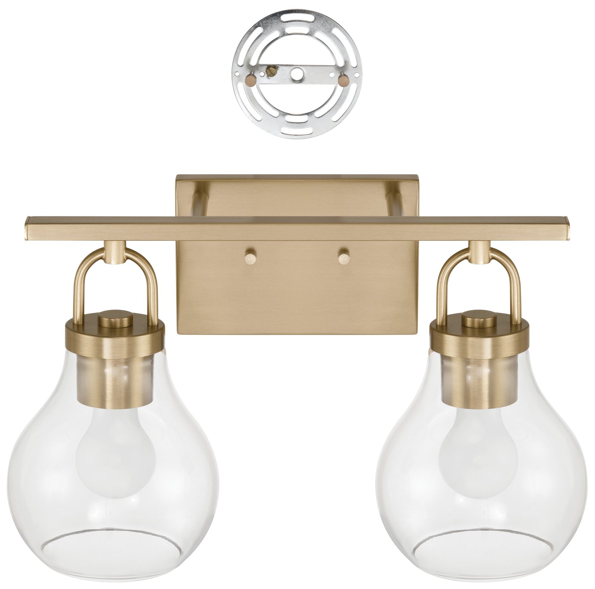 Image 4 Thesis Mansfield 16" Champagne Gold Vanity Light - Clear Glass Shades more views