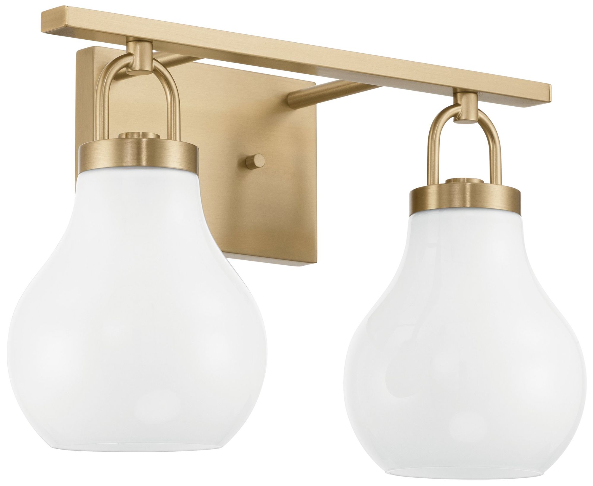 Image 2 Thesis Mansfield 16-inch Champagne Gold Vanity Light w/ Opal Glass Shades