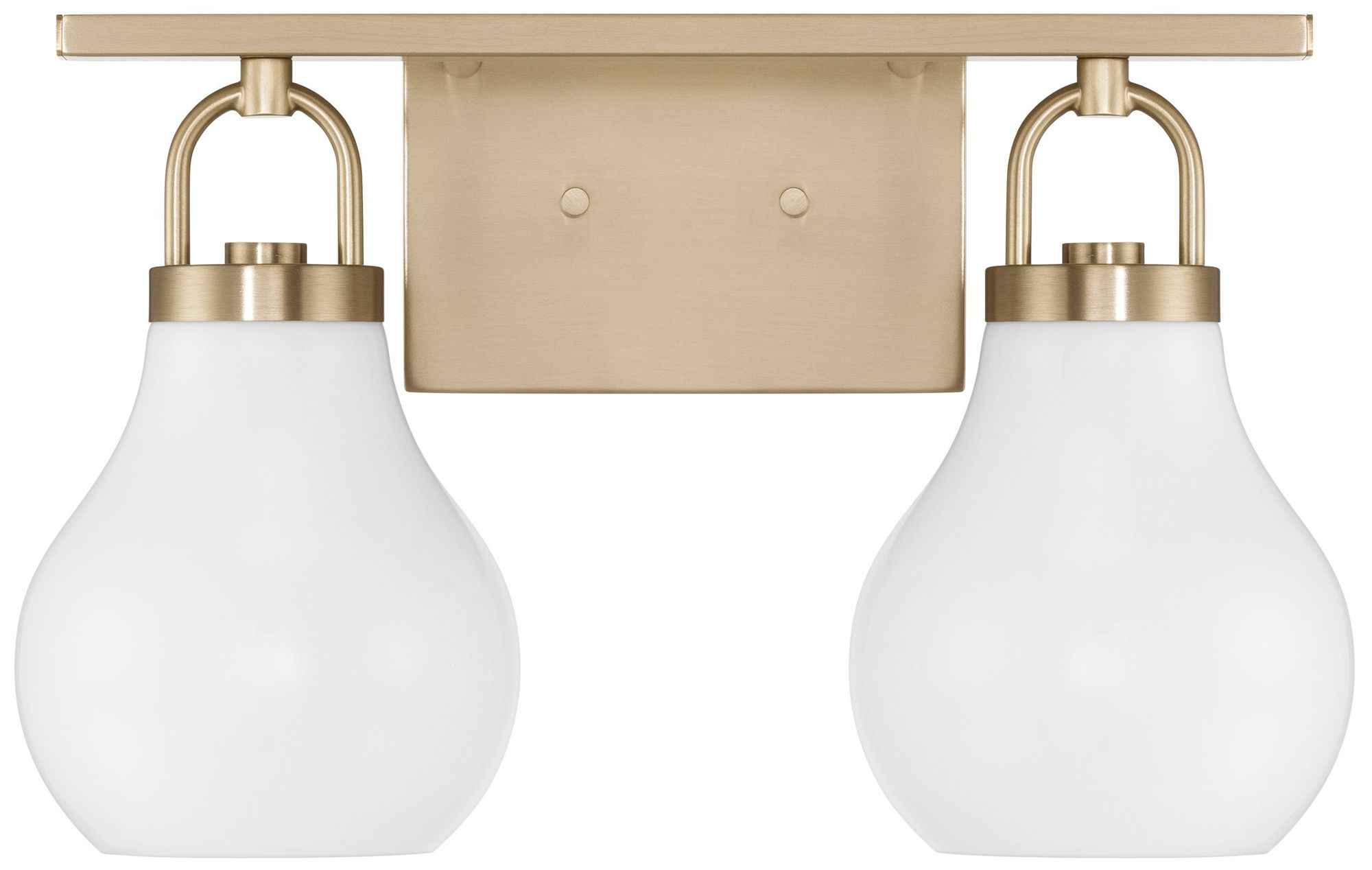 Image 3 Thesis Mansfield 16-inch Champagne Gold Vanity Light w/ Opal Glass Shades more views